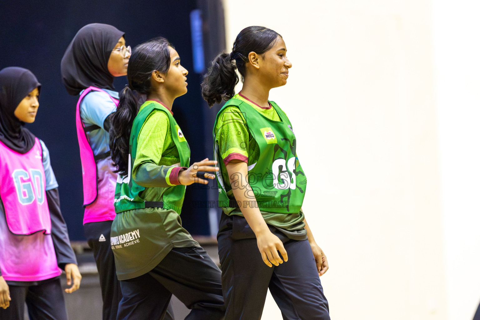 Young Netters B vs Fionti SC in Day 5 of 3rd Netball Junior Championship, held at Social Center on Thursday 23rd January 2025 . Photos: Shuu Abdul Sattar / images.mv