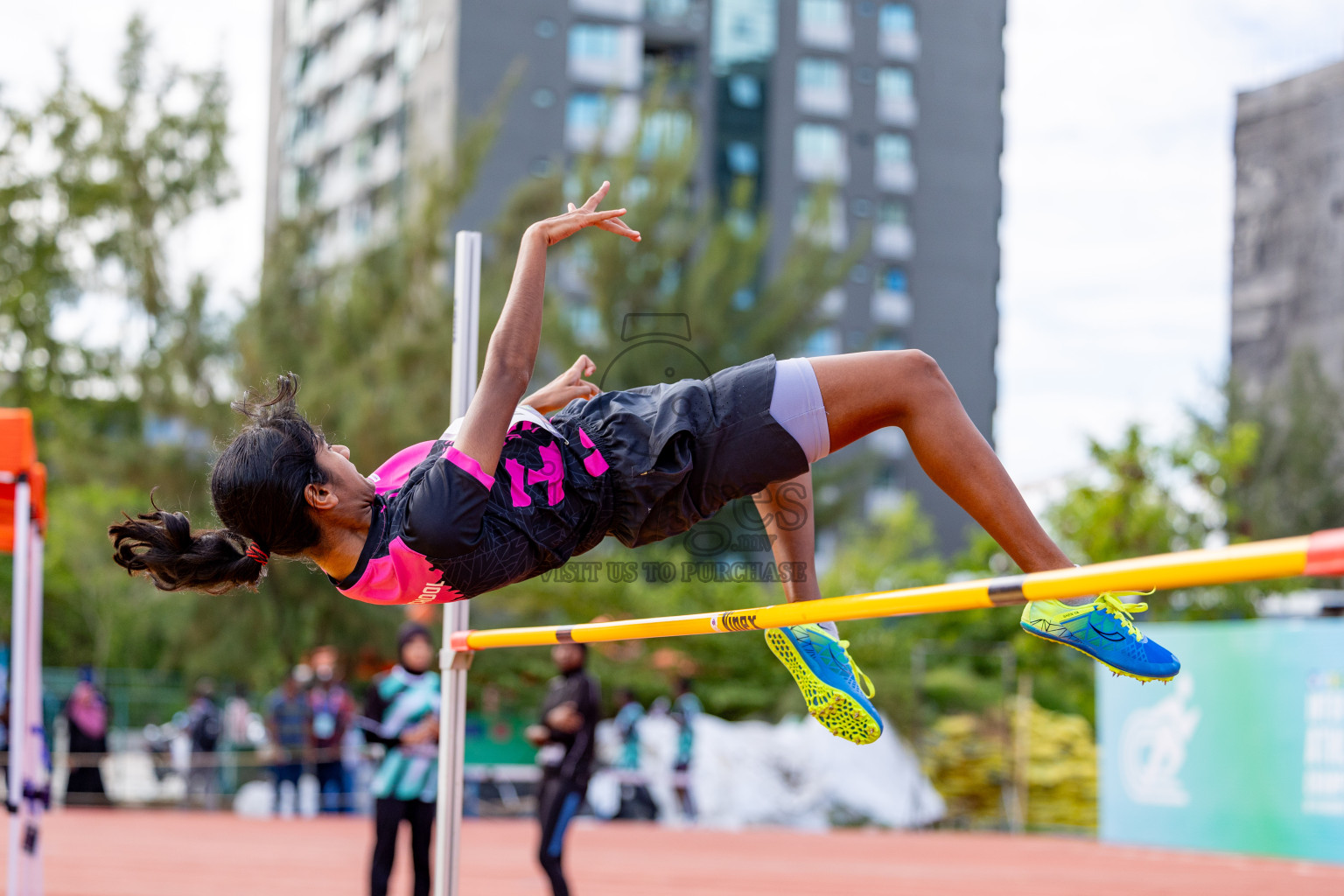 Day 2 of MWSC Interschool Athletics Championships 2024 held in Hulhumale Running Track, Hulhumale, Maldives on Sunday, 10th November 2024. 
Photos by: Hassan Simah / Images.mv