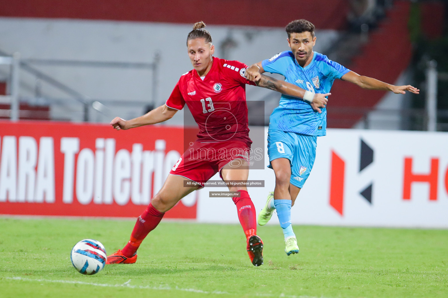 Lebanon vs India in the Semi-final of SAFF Championship 2023 held in Sree Kanteerava Stadium, Bengaluru, India, on Saturday, 1st July 2023. Photos: Nausham Waheed, Hassan Simah / images.mv