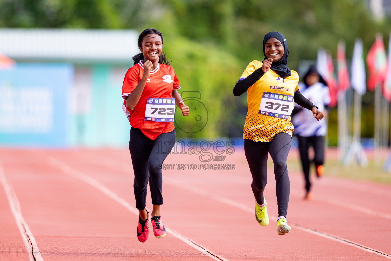 Day 3 of MWSC Interschool Athletics Championships 2024 held in Hulhumale Running Track, Hulhumale, Maldives on Monday, 11th November 2024. 
Photos by: Hassan Simah / Images.mv