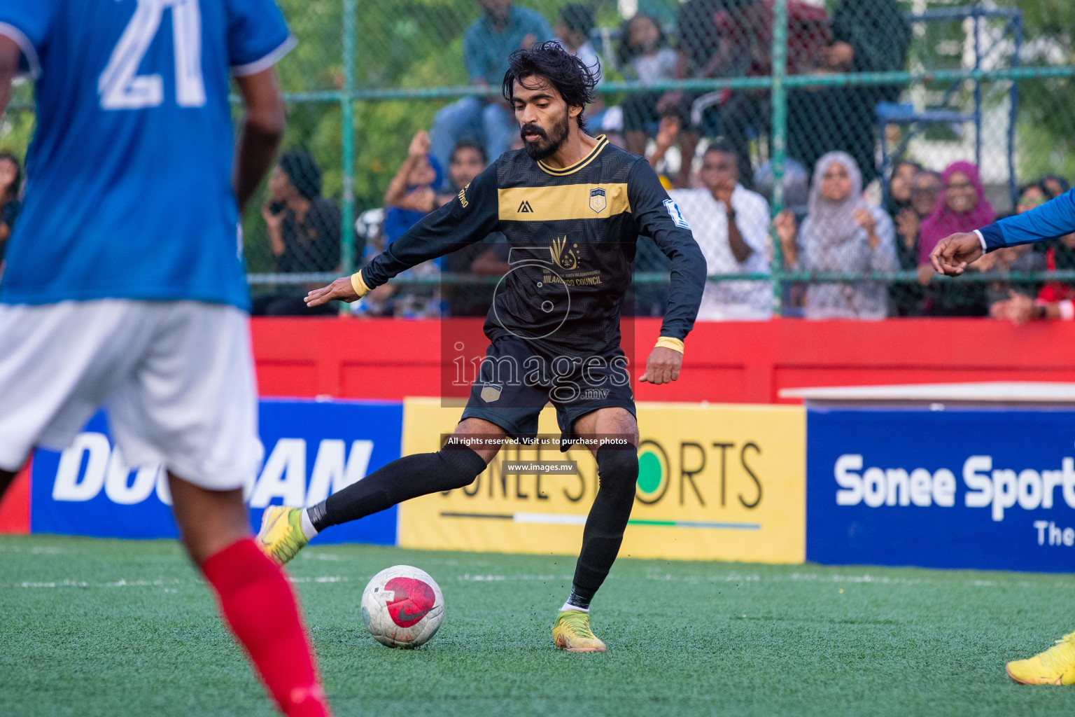 SH. Bilehfahi vs SH. Milandhoo in Day 7 of Golden Futsal Challenge 2023 on 11 February 2023 in Hulhumale, Male, Maldives