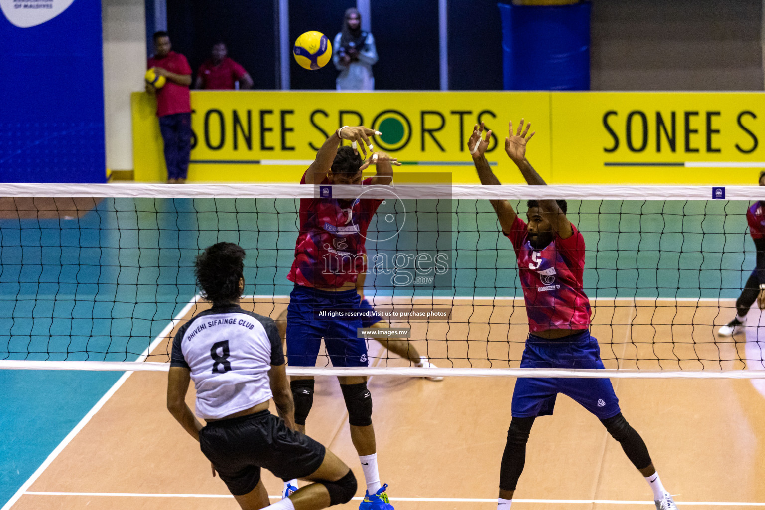 Sports Club City vs Dhivehi Sifainge Club in the Finals of National Volleyball Tournament 2022 on Thursday, 07th July 2022, held in Social Center, Male', Maldives