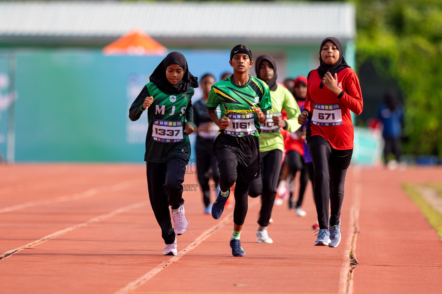 Day 3 of MWSC Interschool Athletics Championships 2024 held in Hulhumale Running Track, Hulhumale, Maldives on Monday, 11th November 2024. 
Photos by: Hassan Simah / Images.mv