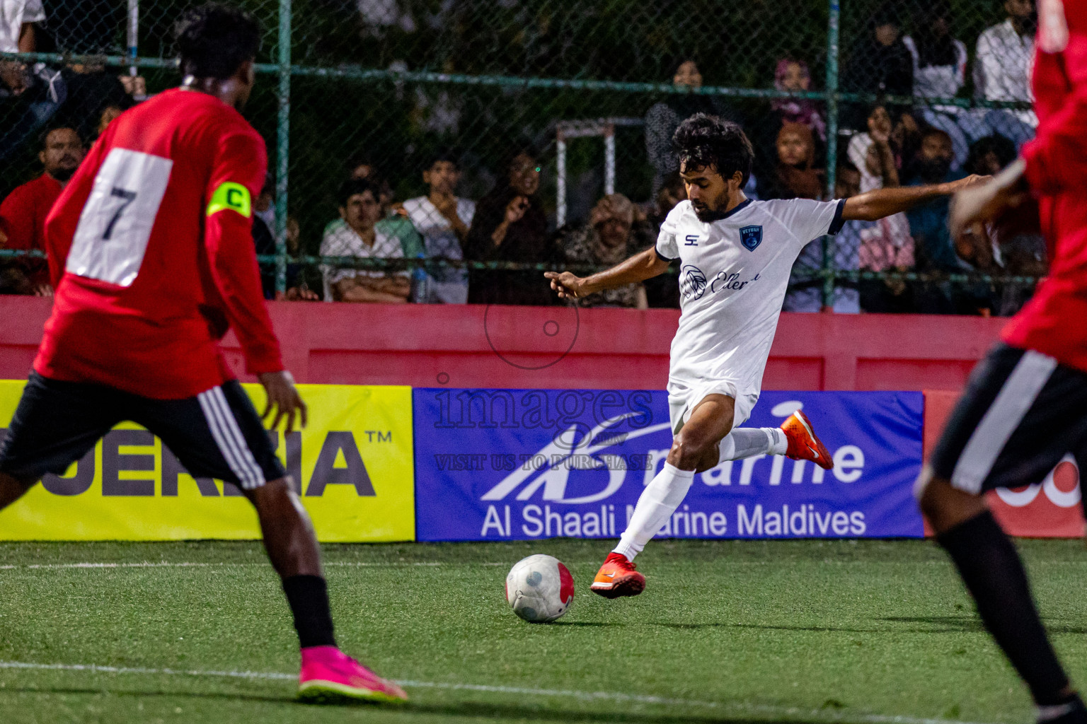 M. Raiymandhoo vs M. Veyvah in Day 19 of Golden Futsal Challenge 2024 was held on Friday, 2nd February 2024 in Hulhumale', Maldives Photos: Hassan Simah / images.mv