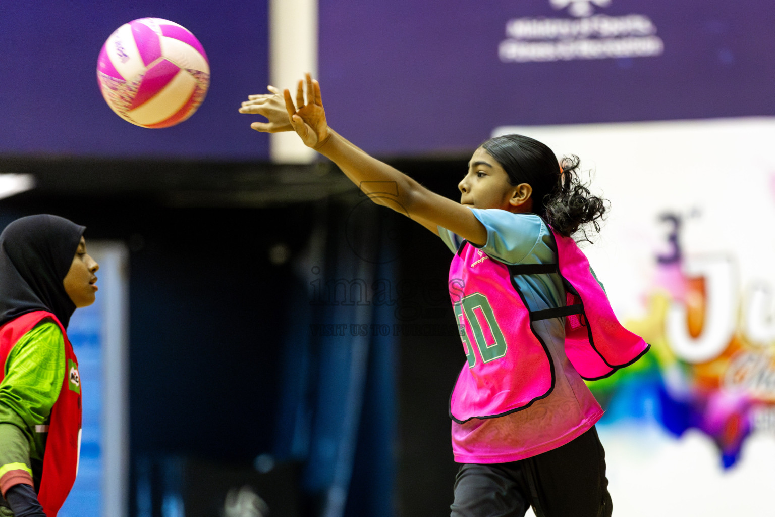 Fionti SC vs Netkids A  in Day 6 of 3rd Netball Junior Championship, held at Social Center on Friday 24th January 2025 . Photos: Shuu Abdul Sattar / images.mv