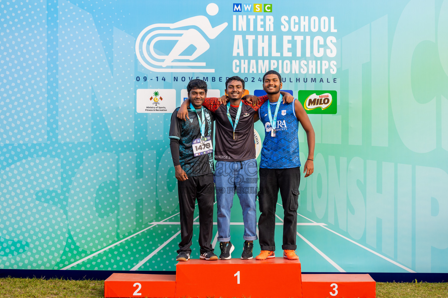 Day 5 of MWSC Interschool Athletics Championships 2024 held in Hulhumale Running Track, Hulhumale, Maldives on Wednesday, 13th November 2024. Photos by: Ismail Thoriq / Images.mv