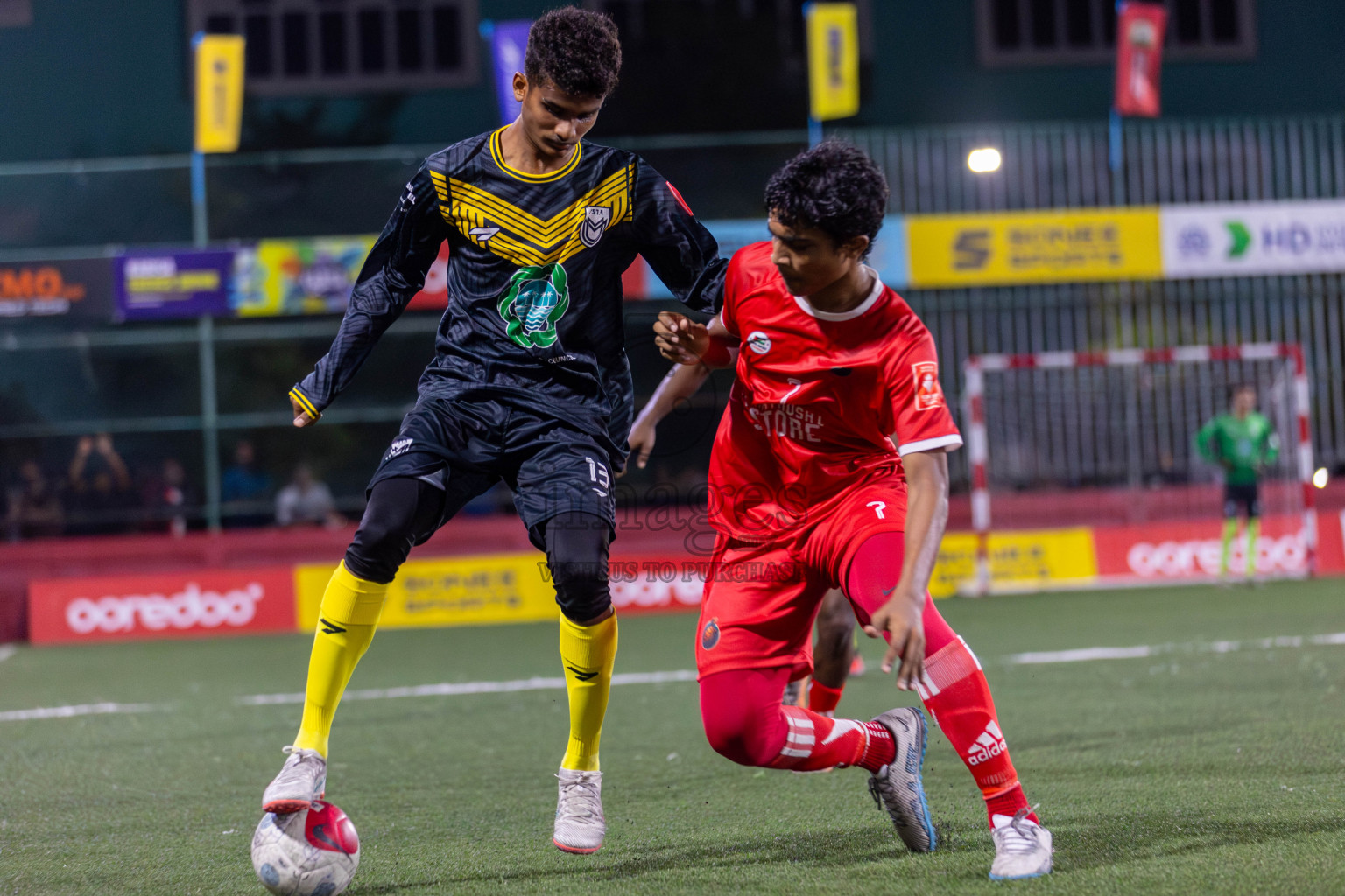 F Dharanboodhoo vs F Magoodhoo in Day 8 of Golden Futsal Challenge 2024 was held on Monday, 22nd January 2024, in Hulhumale', Maldives Photos: Mohamed Mahfooz Moosa / images.mv