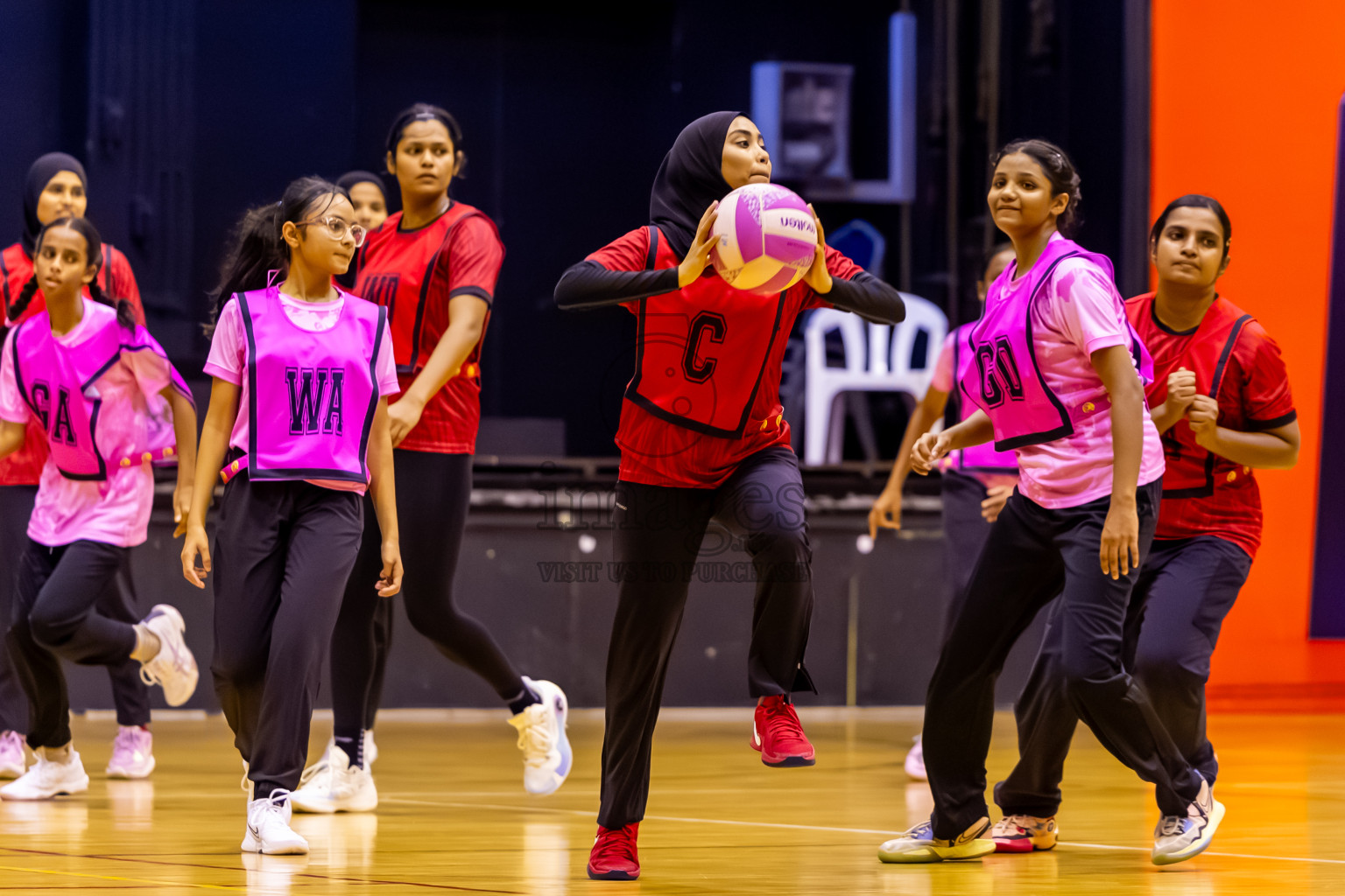 C Matrix vs Xenith SC in Day 7 of 24th Milo Netball Association Championship was held in Social Center at Male', Maldives on Sunday, 7th September 2025. Photos: Nausham Waheed / images.mv