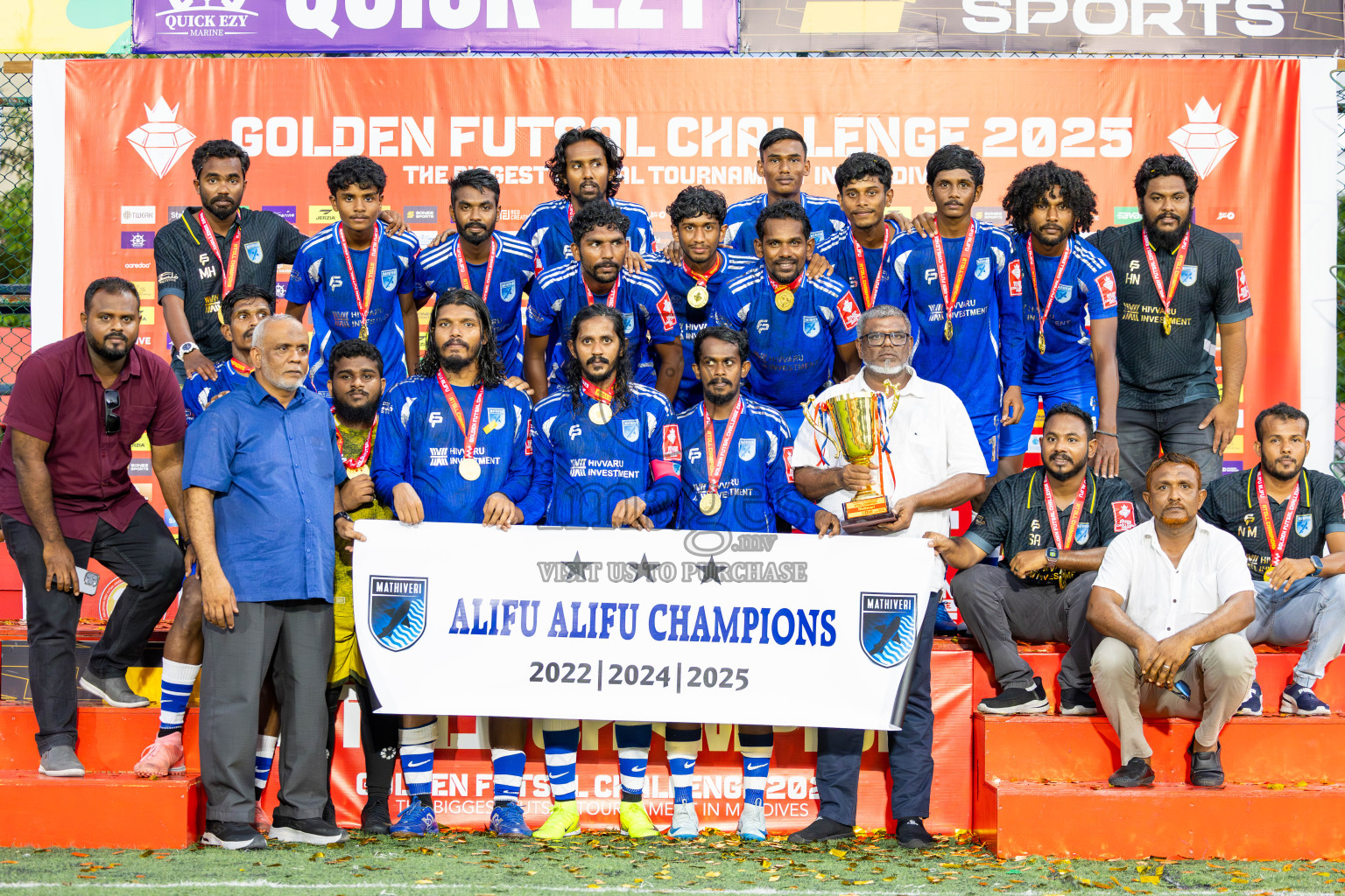 AA. Mathiveri VS AA. Thoddoo in Atoll Round Final on Day 20 of Golden Futsal Challenge 2025 was held on Friday, 24th January 2025, in Hulhumale', Maldives. Photos: Ismail Thoriq / images.mv