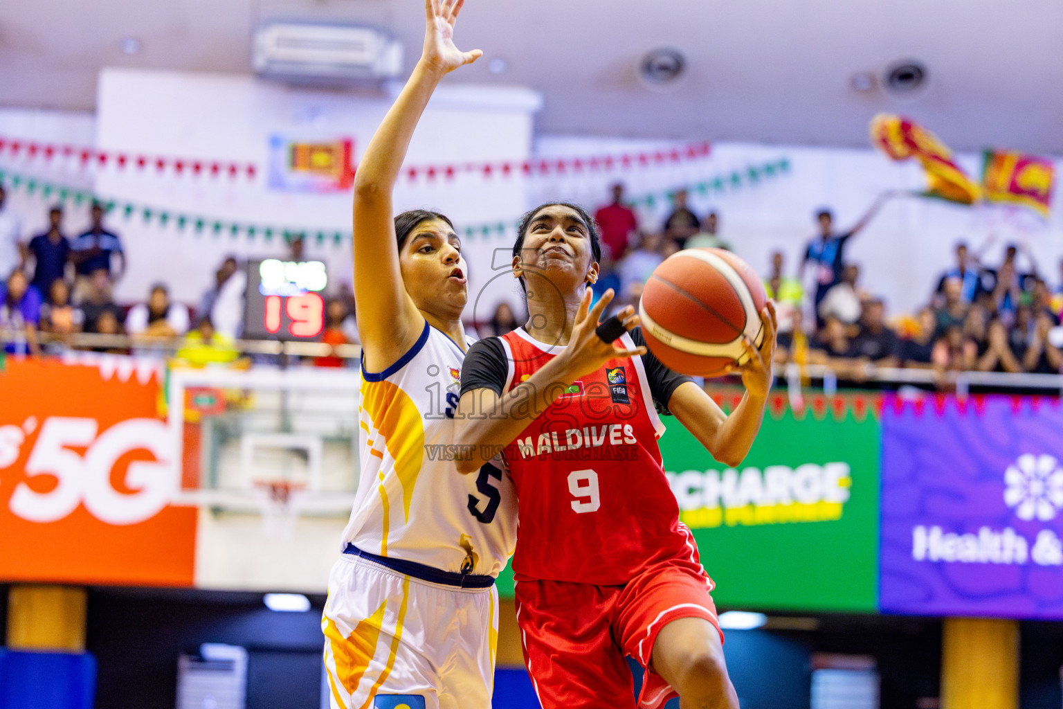 Maldives vs SriLanka in Day 2 of Under 16 Woman's Asian Cup SABA Qualifiers 2025 was held in Social Center, Male', Maldives on Friday, 13th June 2025. Photos: Nausham Waheed / images.mv