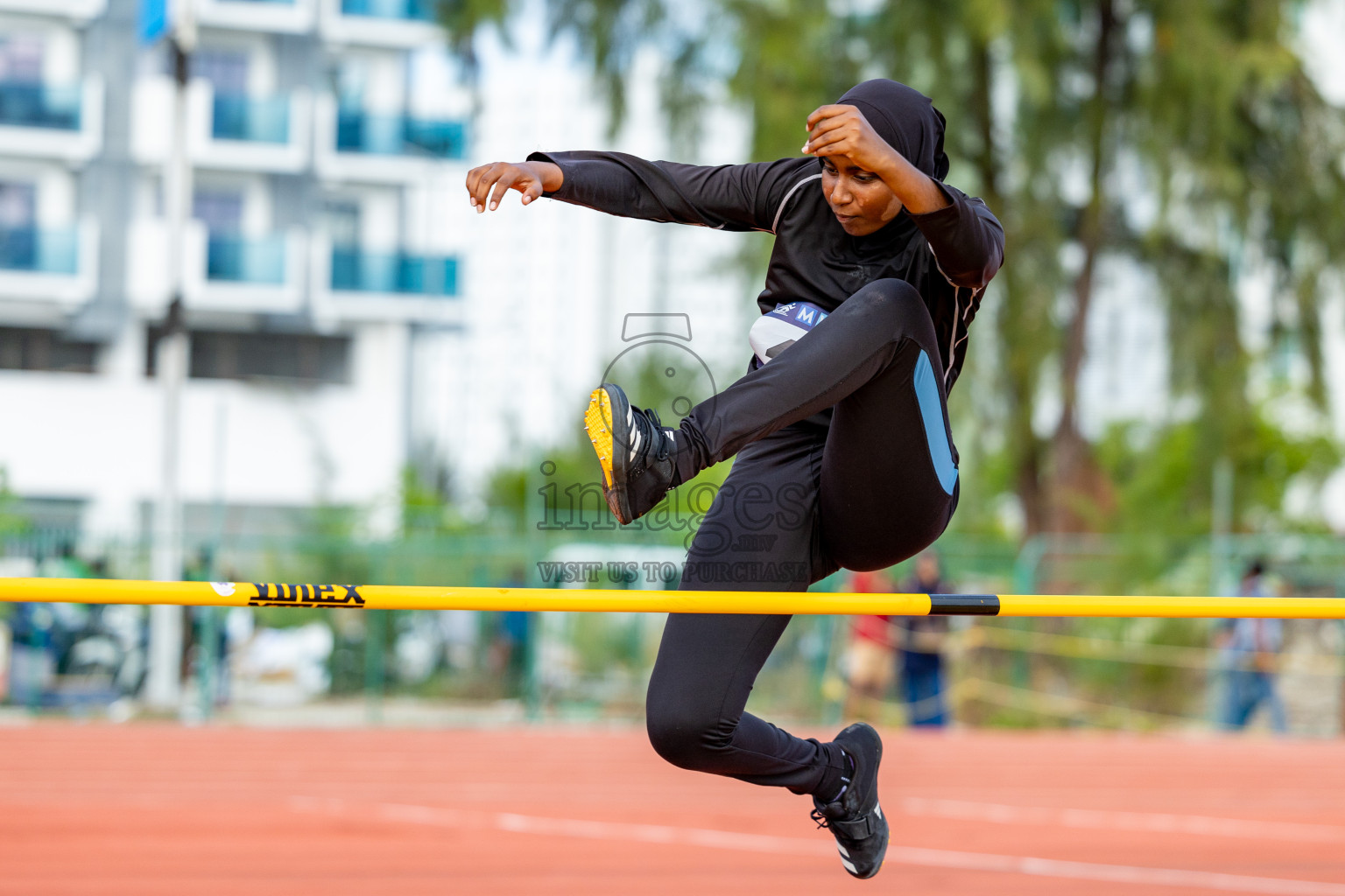 Day 2 of MWSC Interschool Athletics Championships 2024 held in Hulhumale Running Track, Hulhumale, Maldives on Sunday, 10th November 2024. 
Photos by: Hassan Simah / Images.mv