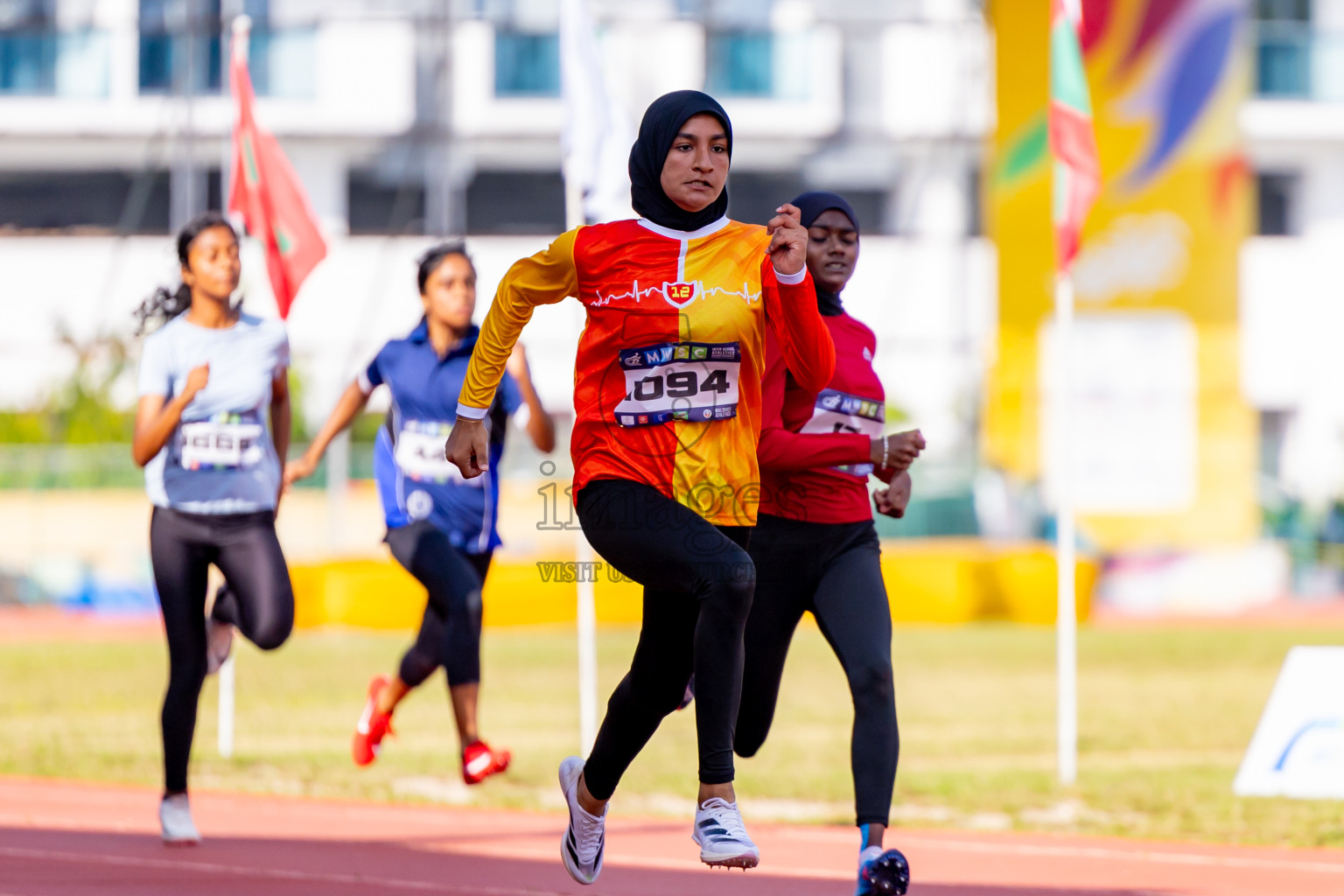 Day 3 of MWSC Interschool Athletics Championships 2024 held in Hulhumale Running Track, Hulhumale, Maldives on Monday, 11th November 2024. Photos by: Nausham Waheed / Images.mv