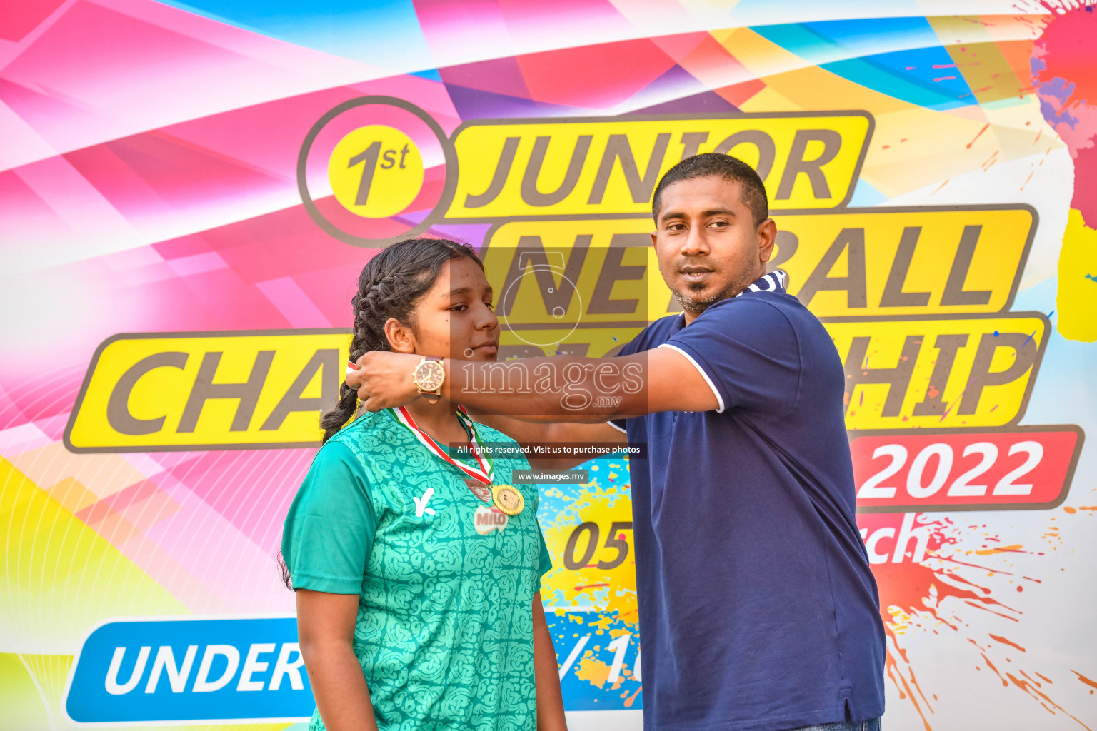 Final of Junior Netball Championship 2022 held in Male', Maldives on 19th March 2022. Photos by Nausham Waheed