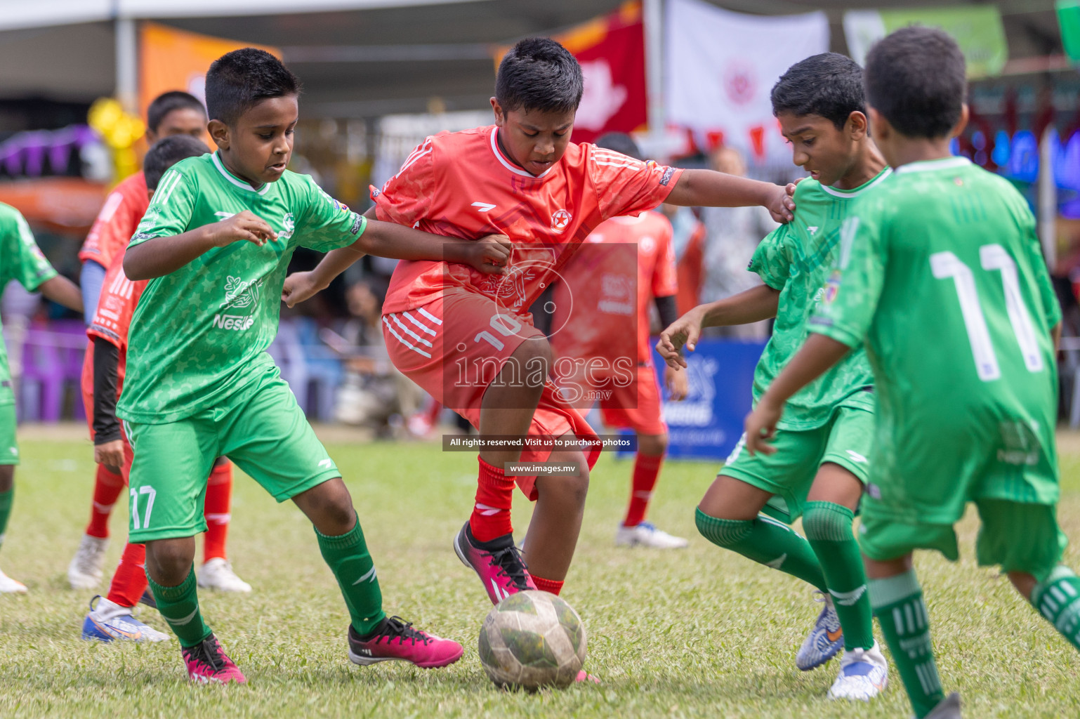 Day 2 of Nestle kids football fiesta, held in Henveyru Football Stadium, Male', Maldives on Thursday, 12th October 2023 Photos: Shuu Abdul Sattar / mages.mv