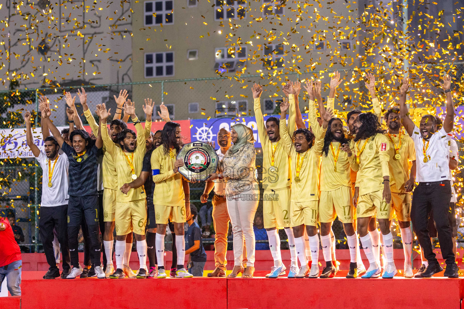 Opening of Golden Futsal Challenge 2024 with Charity Shield Match between L.Gan vs Th. Thimarafushi was held on Sunday, 14th January 2024, in Hulhumale', Maldives Photos: Ismail Thoriq / images.mv