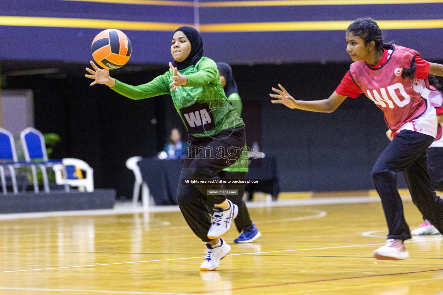 Day 11 of 24th Interschool Netball Tournament 2023 was held in Social Center, Male', Maldives on 6th November 2023. Photos: Nausham Waheed / images.mv