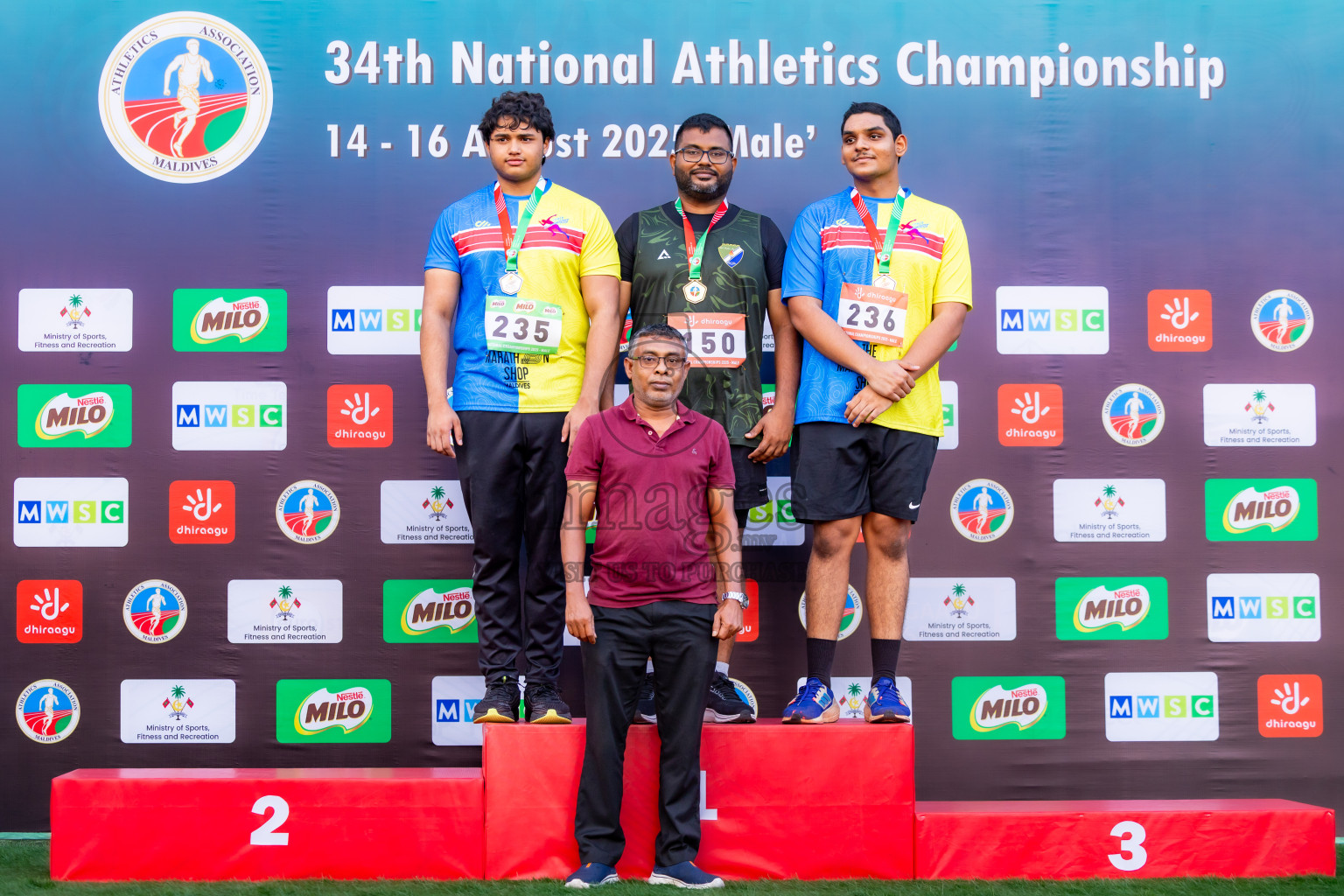 Day 1 of National Athletics Championship 2025 was held at Ekuveni Running Ground in Male', Maldives on Thursday, 14th August 2025. Photos: Nausham Waheed / images.mv