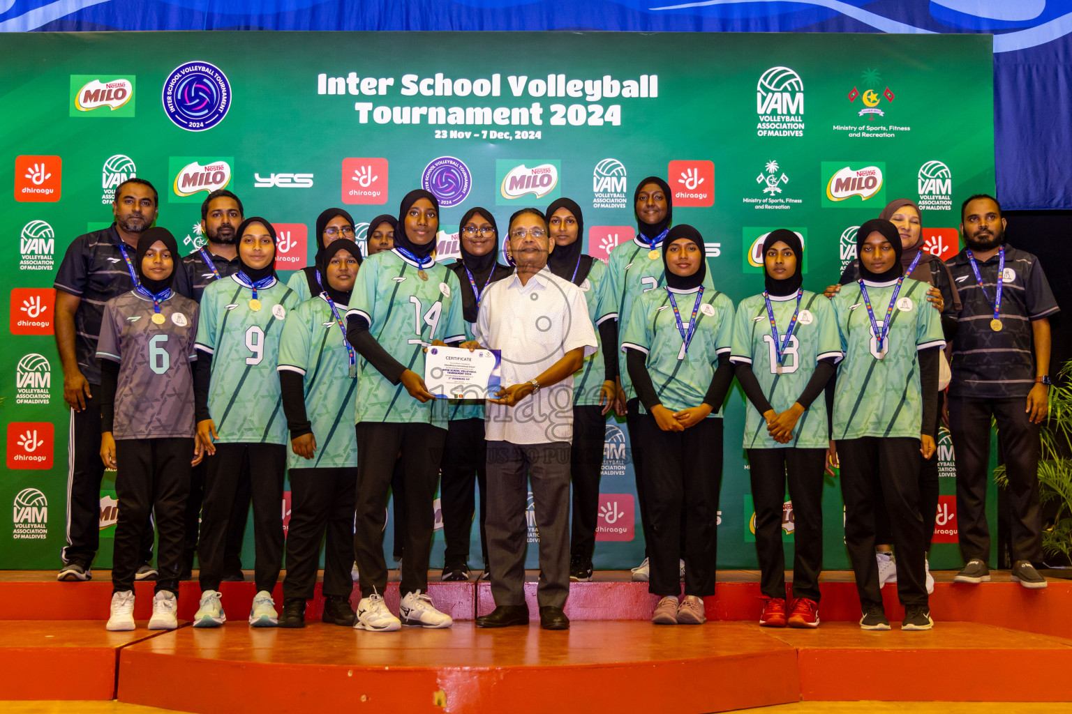 Finals of Interschool Volleyball Tournament 2024 was held in Social Center at Male', Maldives on Friday, 6th December 2024. Photos: Nausham Waheed / images.mv