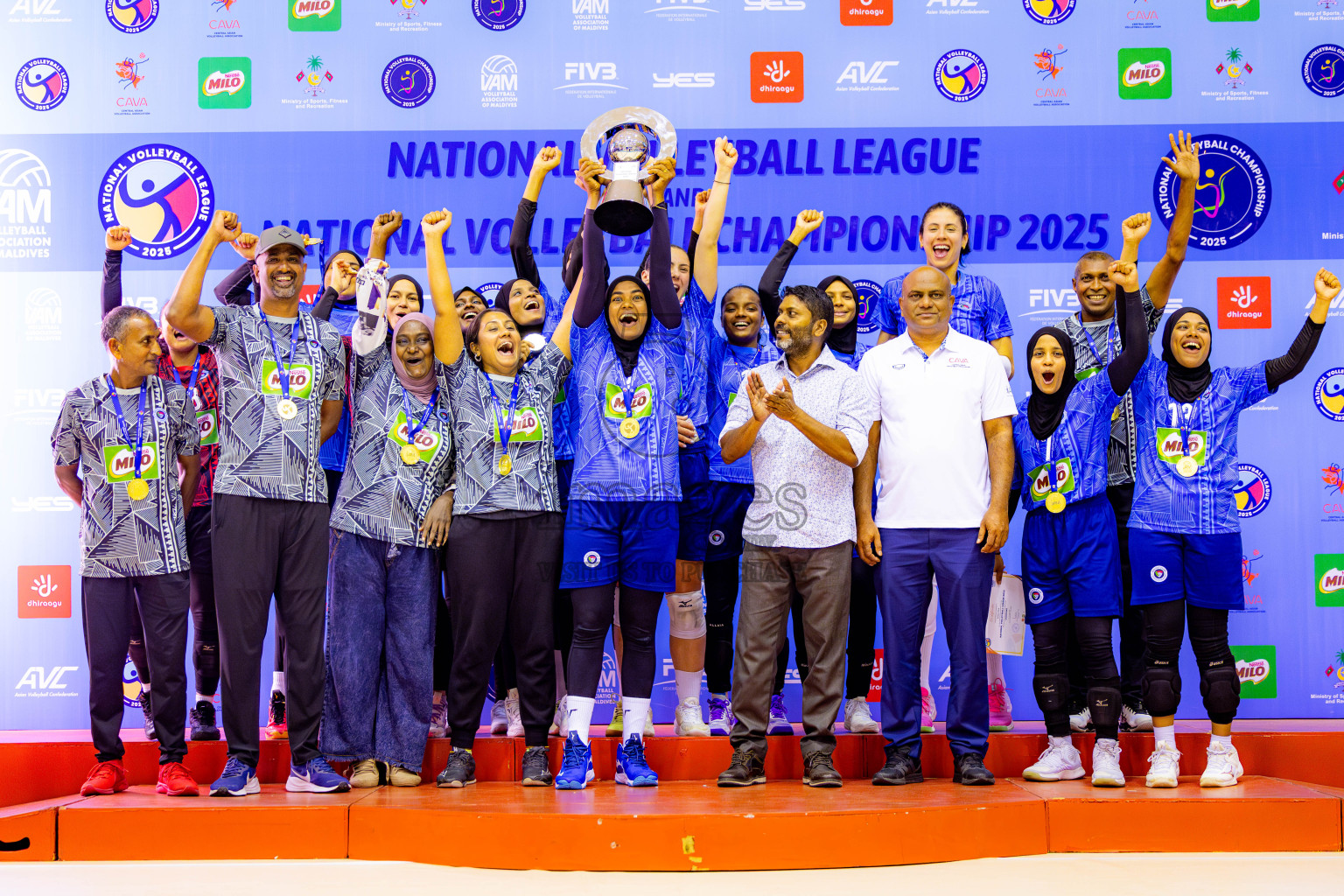 Police Club vs Club Wamco in the Final of Women's Division of National Volleyball League 2025 held in Male', Maldives on Sunday, 27th April 2025 at Social Center Indoor Hall Photos By: Nausham Waheed / images.mv