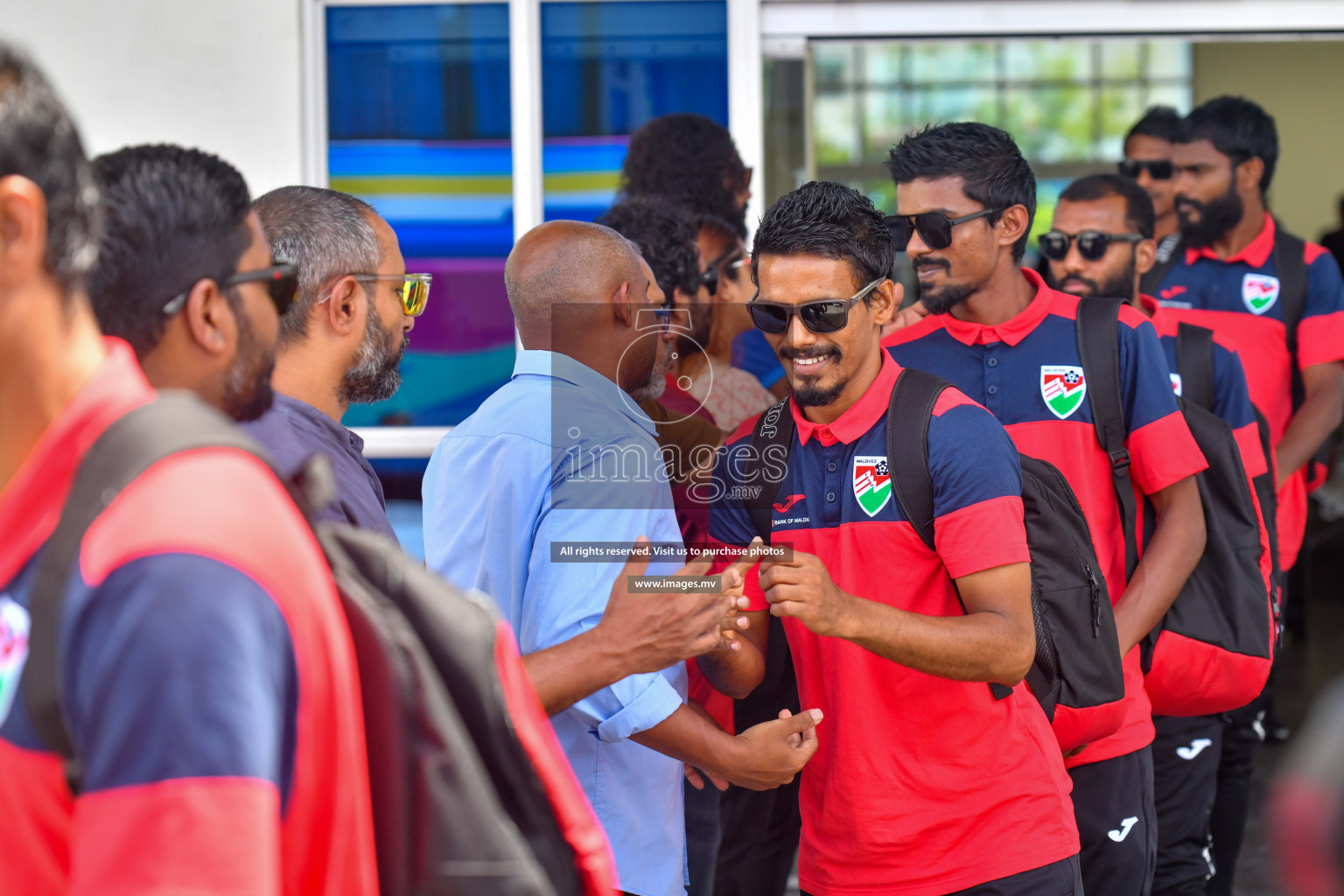 The Senior Men's National Team depart to Japan Training Camp from Maafannu Bus Terminal, Male', Maldives on 5th June 2023 Photos: Nausham Waheed/ Images.mv