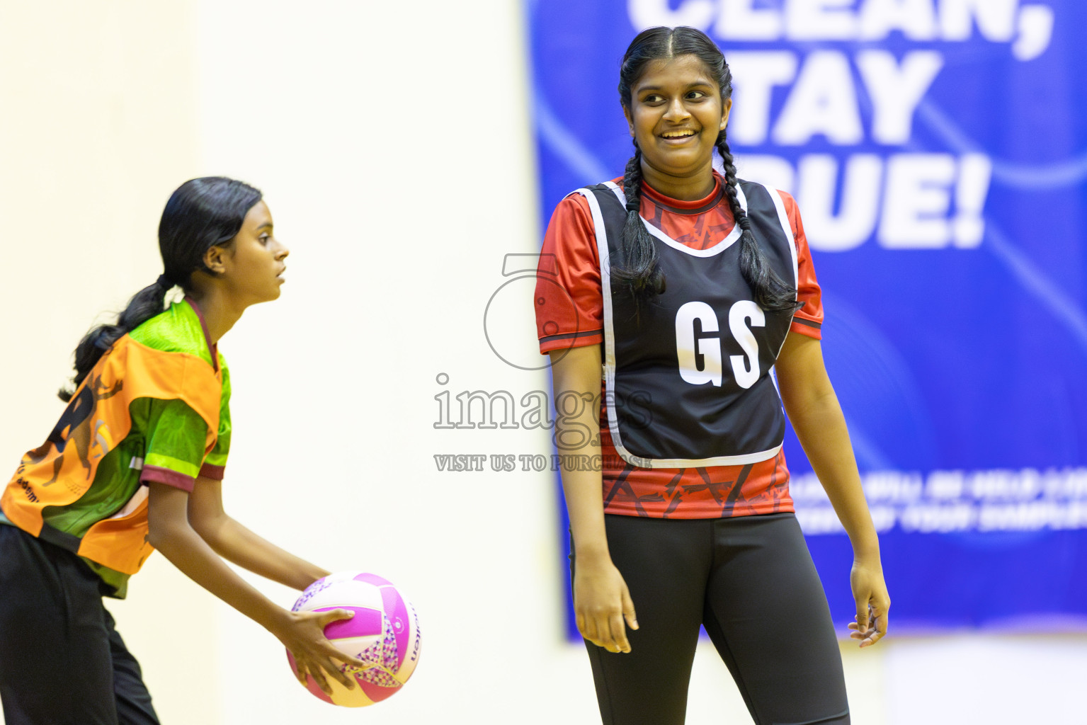 Fionti A team vs AIS Netball Academy in Day 3 of 3rd Netball Junior Championship, held at Social Center on Wednesday 22nd January 2025 . Photos: Shuu Abdul Sattar / images.mv