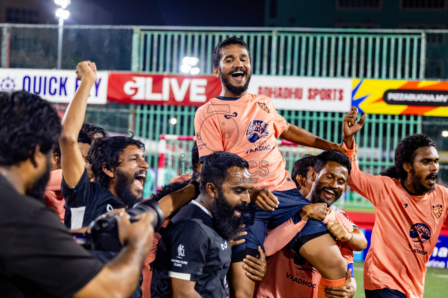 GDh Vaadhoo vs GDh Gadhdhoo in Gaafu Dhaal Atoll Final in Day 24 of Golden Futsal Challenge 2025 was held on Tuesday , 28th January 2025, in Hulhumale', Maldives. Photos: Nausham Waheed / images.mv