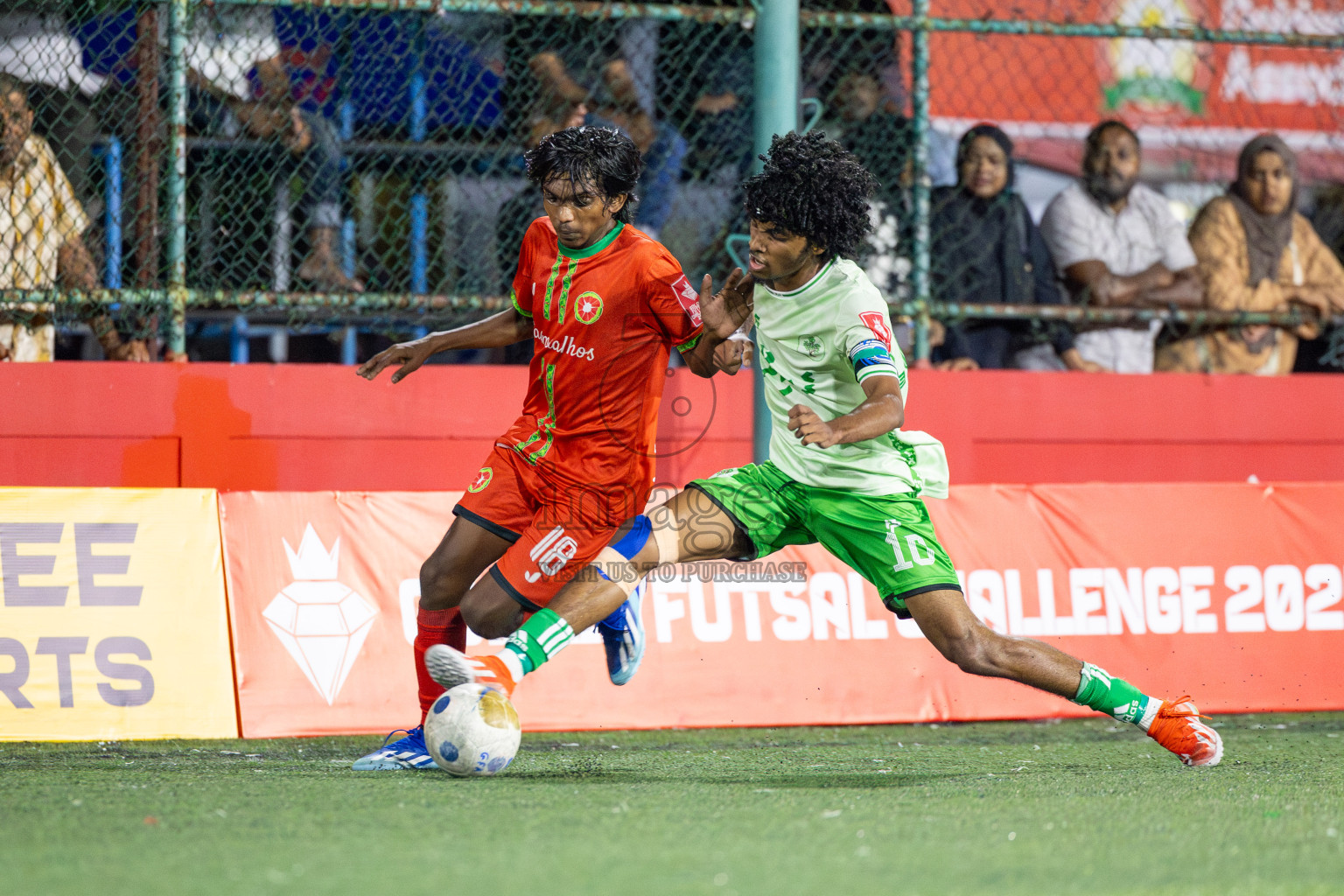 AA Feridhoo vs AA Maalhos in Day 11 of Golden Futsal Challenge 2025 was held on Wednesday, 15th January 2025, in Hulhumale', Maldives Photos: Mohamed Mahfooz Moosa / images.mv
