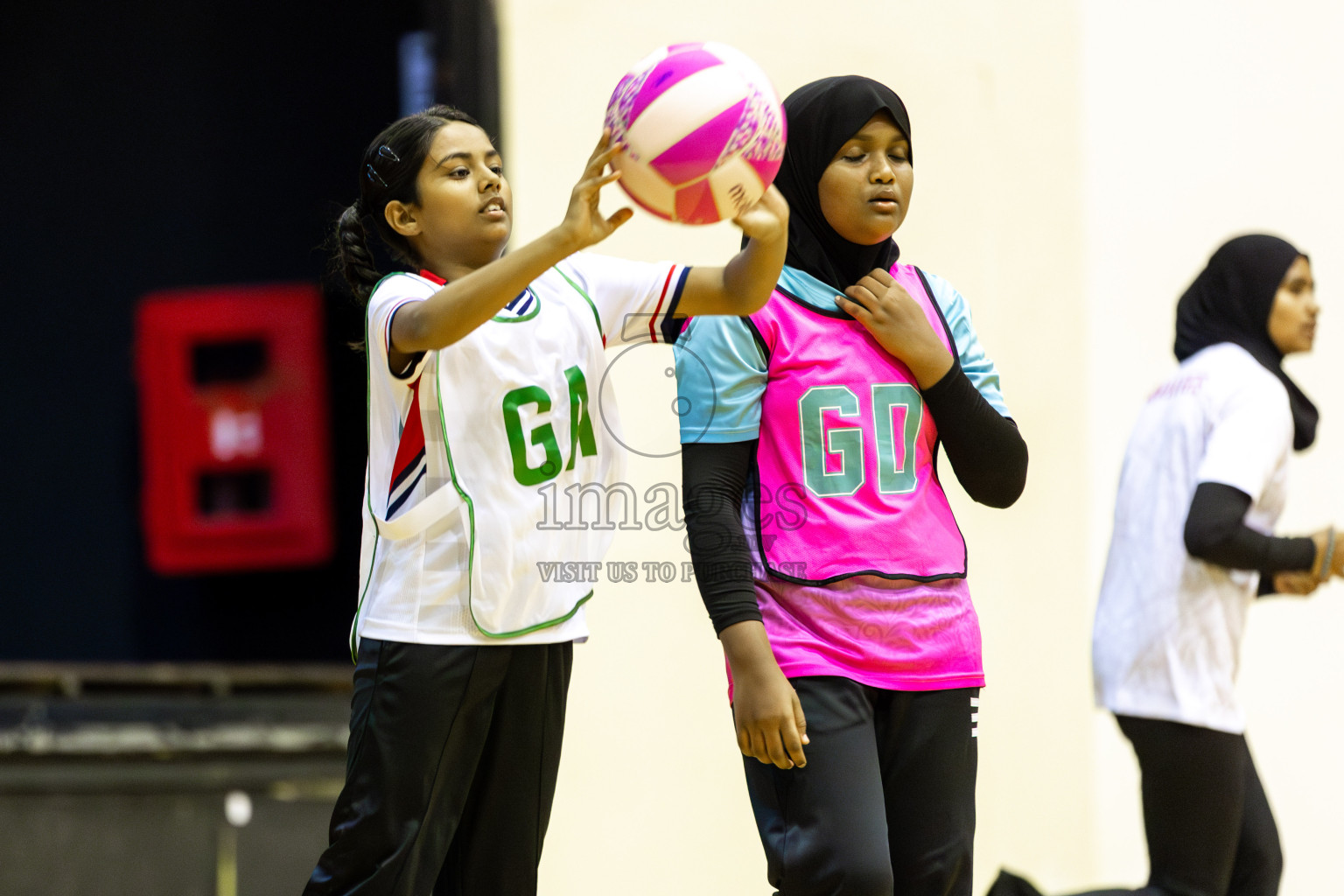 Net Queens vs Netgen B in Day 5 of 3rd Netball Junior Championship, held at Social Center on Thursday 23rd January 2025 . Photos: Shuu Abdul Sattar / images.mv
