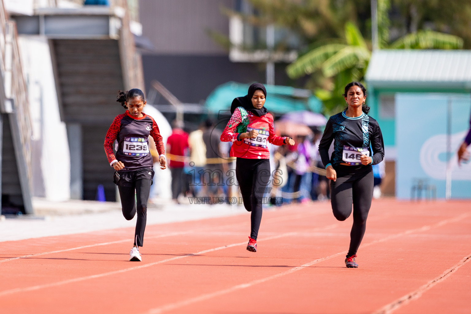 Day 3 of MWSC Interschool Athletics Championships 2024 held in Hulhumale Running Track, Hulhumale, Maldives on Monday, 11th November 2024. 
Photos by: Hassan Simah / Images.mv