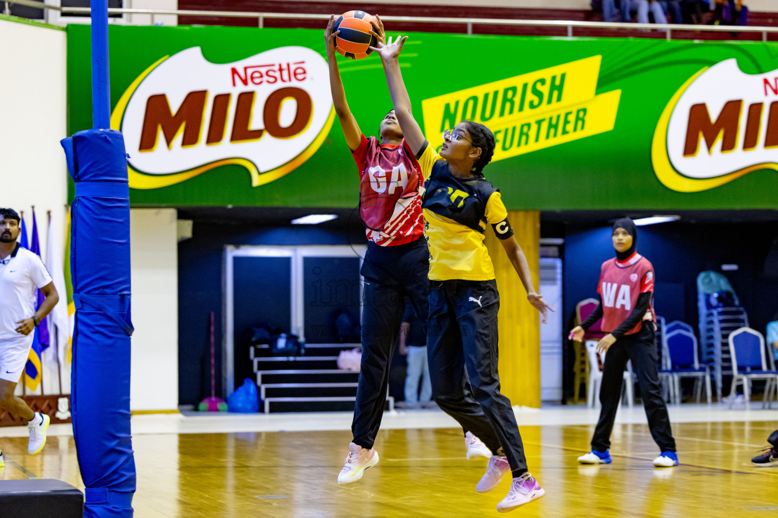 Day 4 of 25th Inter-School Netball Tournament was held in Social Center at Male', Maldives on Monday, 12th August 2024. Photos: Nausham Waheed / images.mv