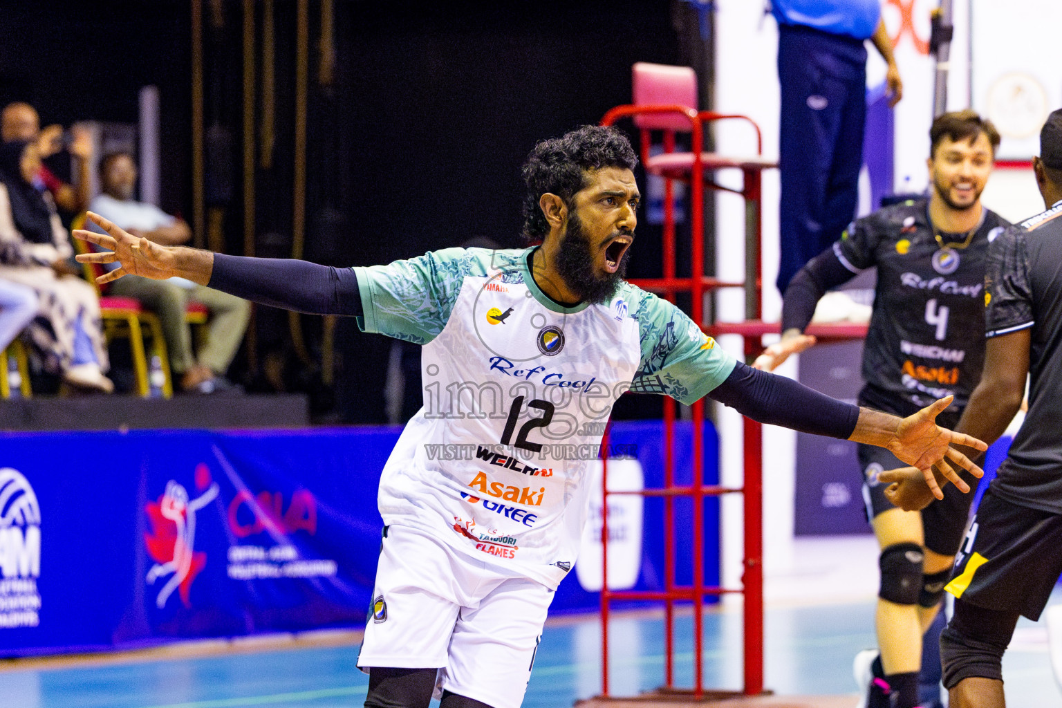 Dhivehi Sifainge Club vs Huraa Community Club in Semi Finals of MILO VAM Cup 2025 held in Male', Maldives on Tuesday, 1st July 2025 at Social Center Indoor Hall Photos By: Nausham Waheed / images.mv