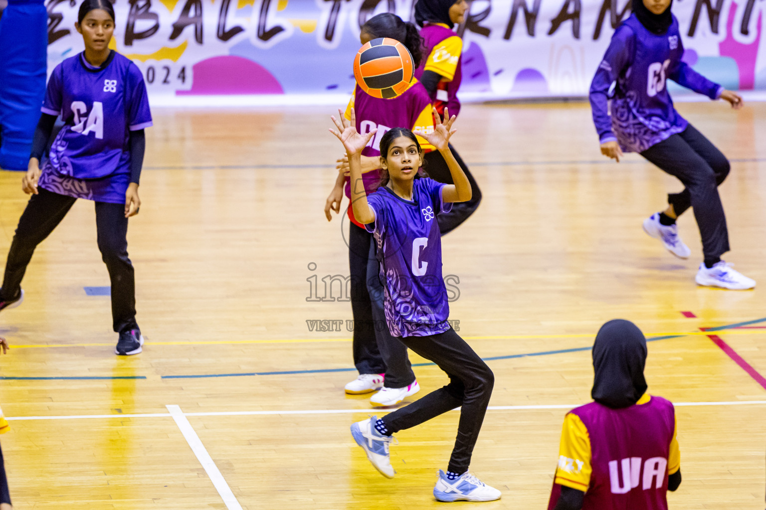 Day 11 of 25th Inter-School Netball Tournament was held in Social Center at Male', Maldives on Wednesday, 21st August 2024. Photos: Nausham Waheed / images.mv