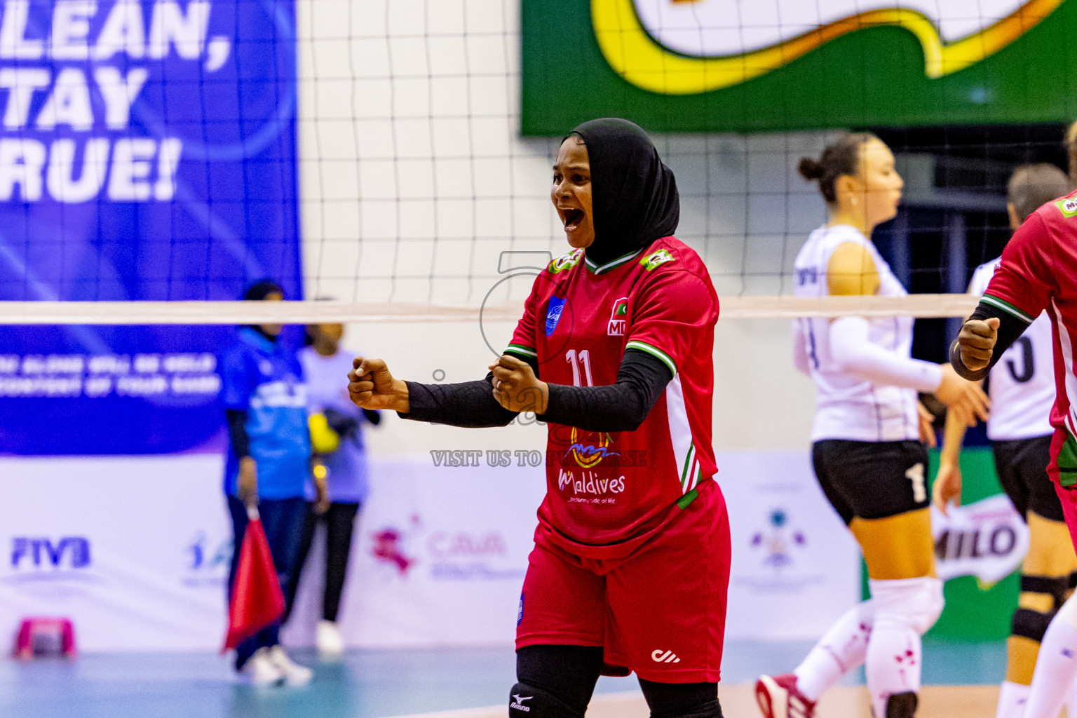 Final of CAVA Woman's Volleyball Challenge Cup 2024 was held in Social Center, Male', Maldives on Wednesday, 11th September 2024. Photos: Nausham Waheed / images.mv