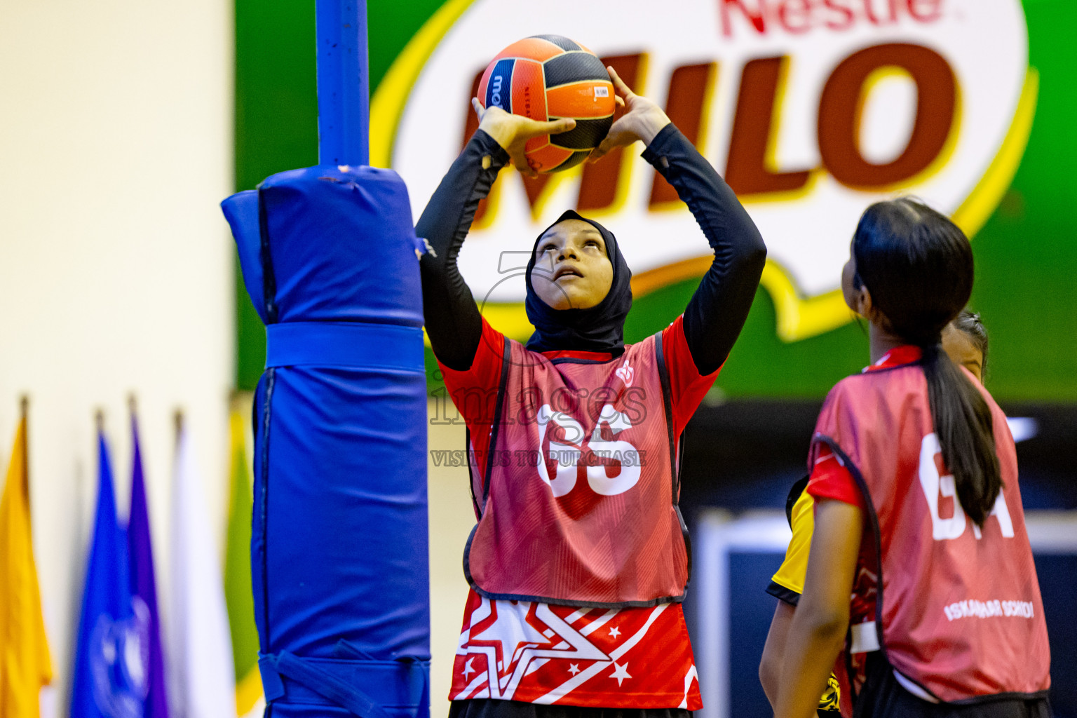 Day 4 of 25th Inter-School Netball Tournament was held in Social Center at Male', Maldives on Monday, 12th August 2024. Photos: Nausham Waheed / images.mvbv c