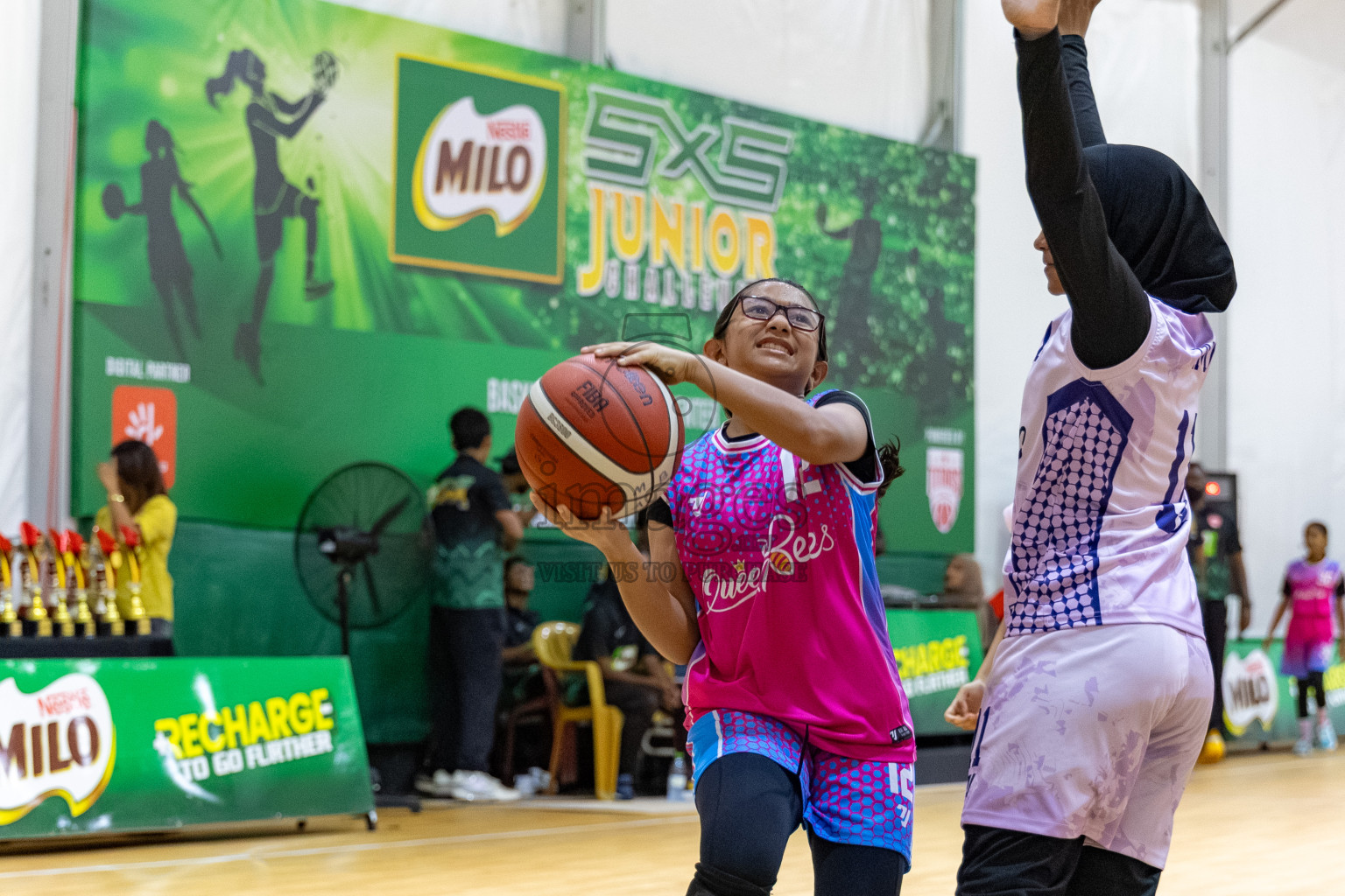 Day 3 of Milo 5 x 5 Junior Challenge 2025 - Basketball tournament held in Basketball Training Center, Male', Maldives on Saturday, 11th October 2025. 
Photos by:  Hassan Simah / Images.mv