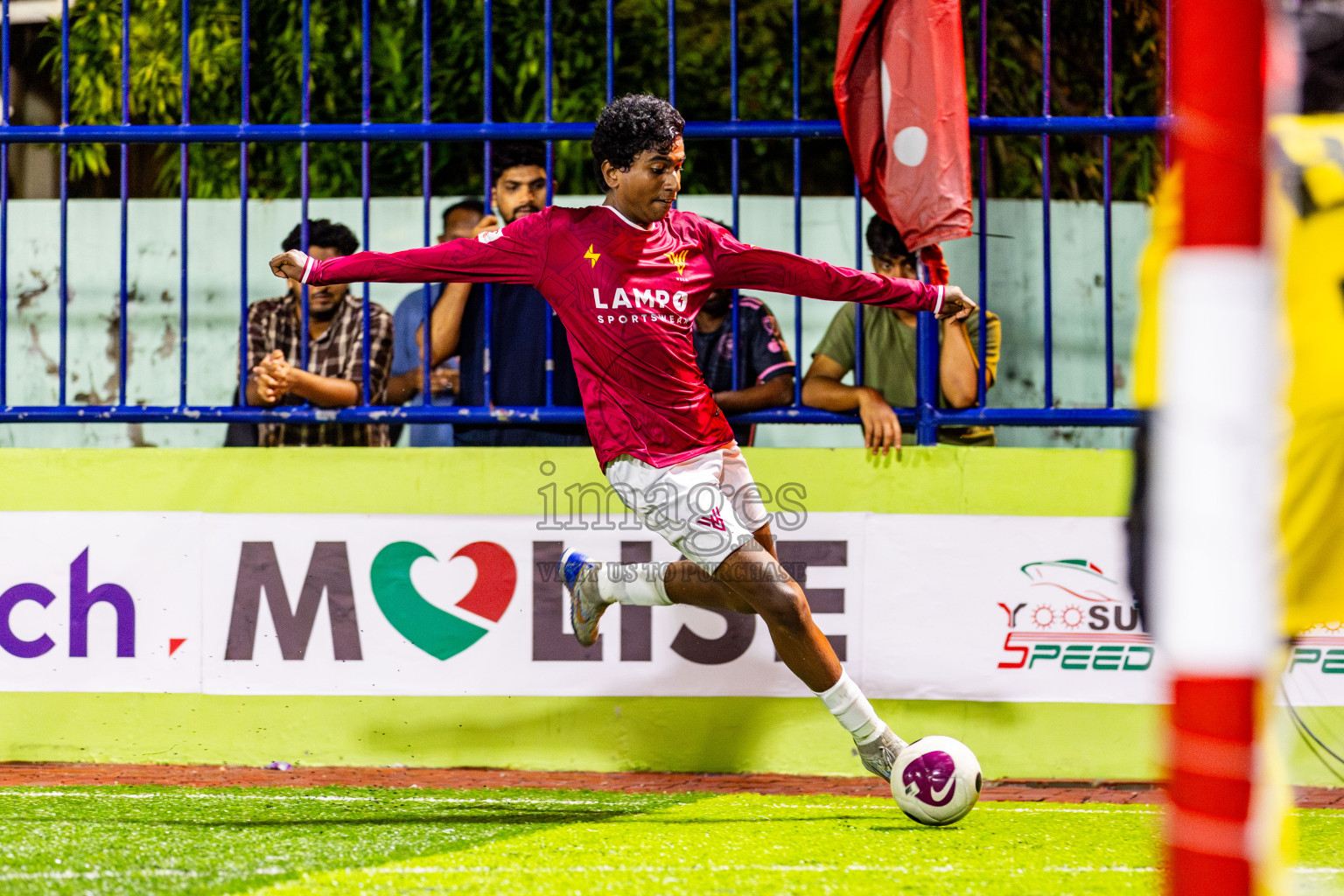 V Vela vs Eighty Four FC in Day 6 of Eydhafushi Futsal Cup 2024 was held on Saturday, 13th April 2024, in B Eydhafushi, Maldives Photos: Nausham Waheed / images.mv