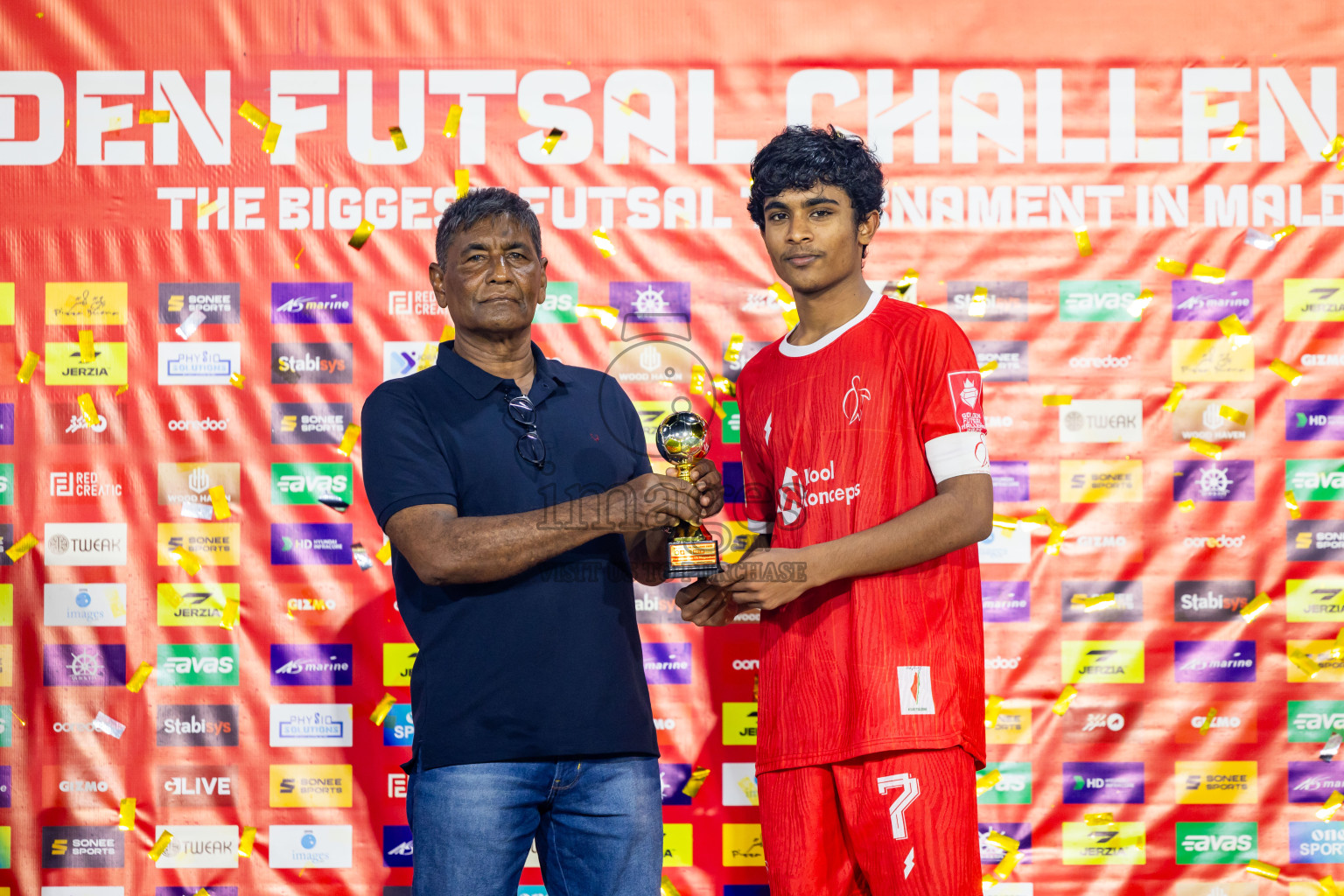 F Dhanraboodhoo vs F Magoodhoo in Faafu Atoll Finals in Day 25 of Golden Futsal Challenge 2025 was held on Wednesday , 28th January 2025, in Hulhumale', Maldives. Photos: Nausham Waheed / images.mv