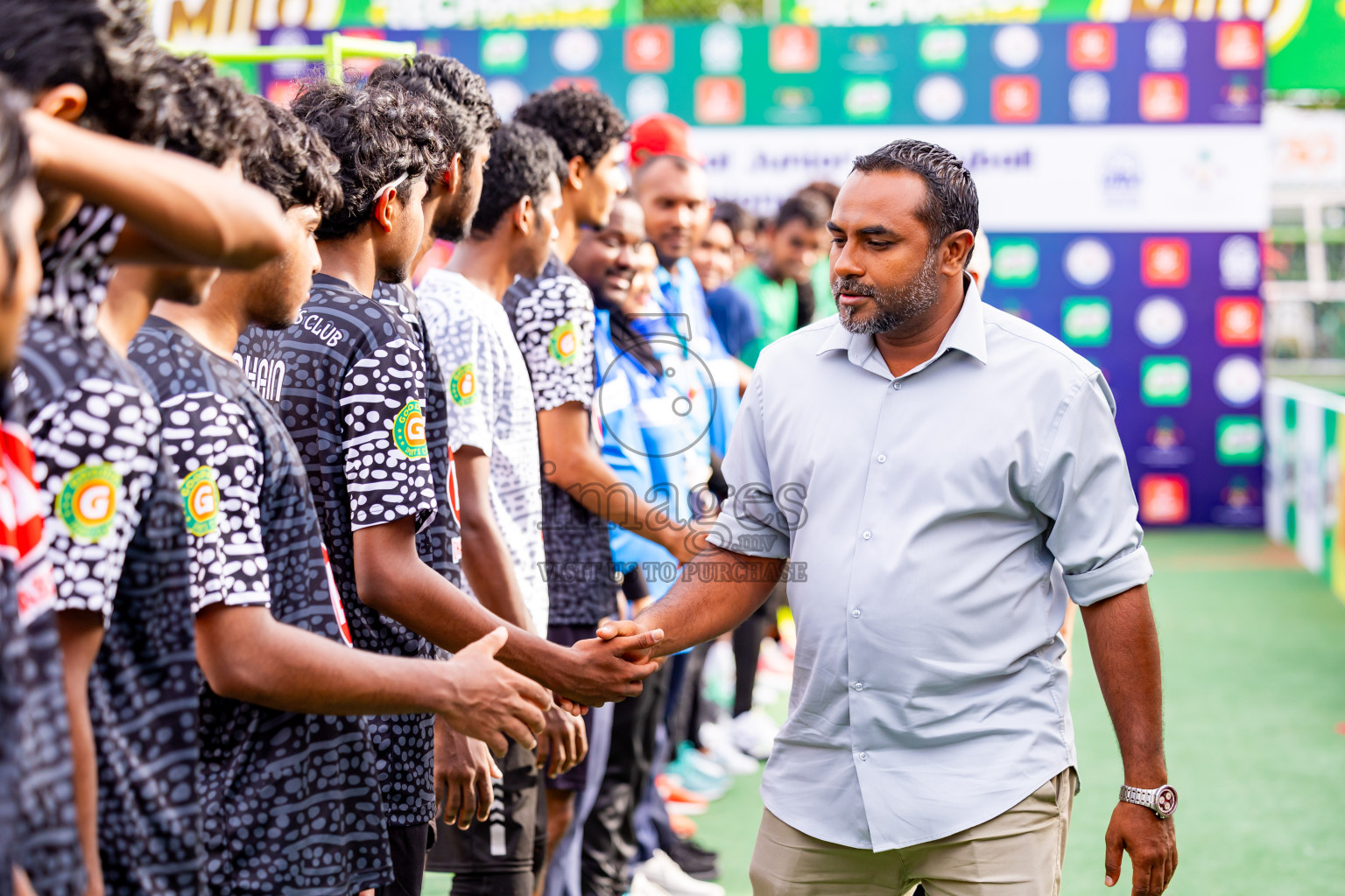 Sports Club Dhirun vs Goodies Sports Club in Milo National Junior Volleyball Championship 2025 Day 3 was held on Monday, 24th November 2025 at Ekuveni Turf Court Male', Maldives. Photos: Nausham Waheed / images.mv