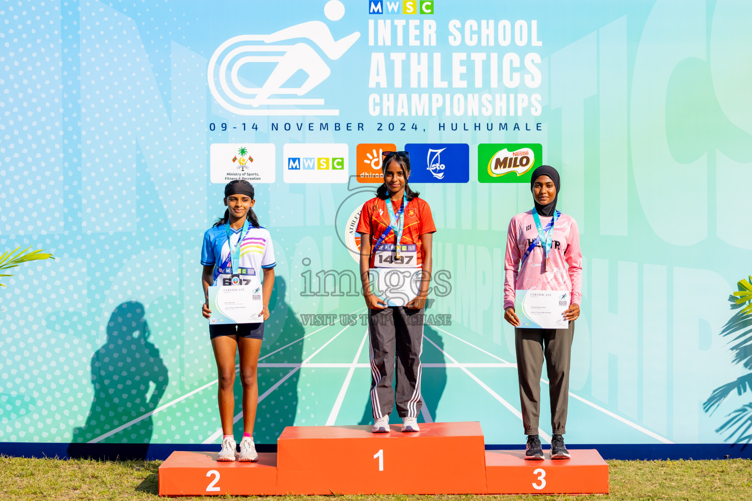 Day 3 of MWSC Interschool Athletics Championships 2024 held in Hulhumale Running Track, Hulhumale, Maldives on Monday, 11th November 2024. Photos by: Nausham Waheed / Images.mv