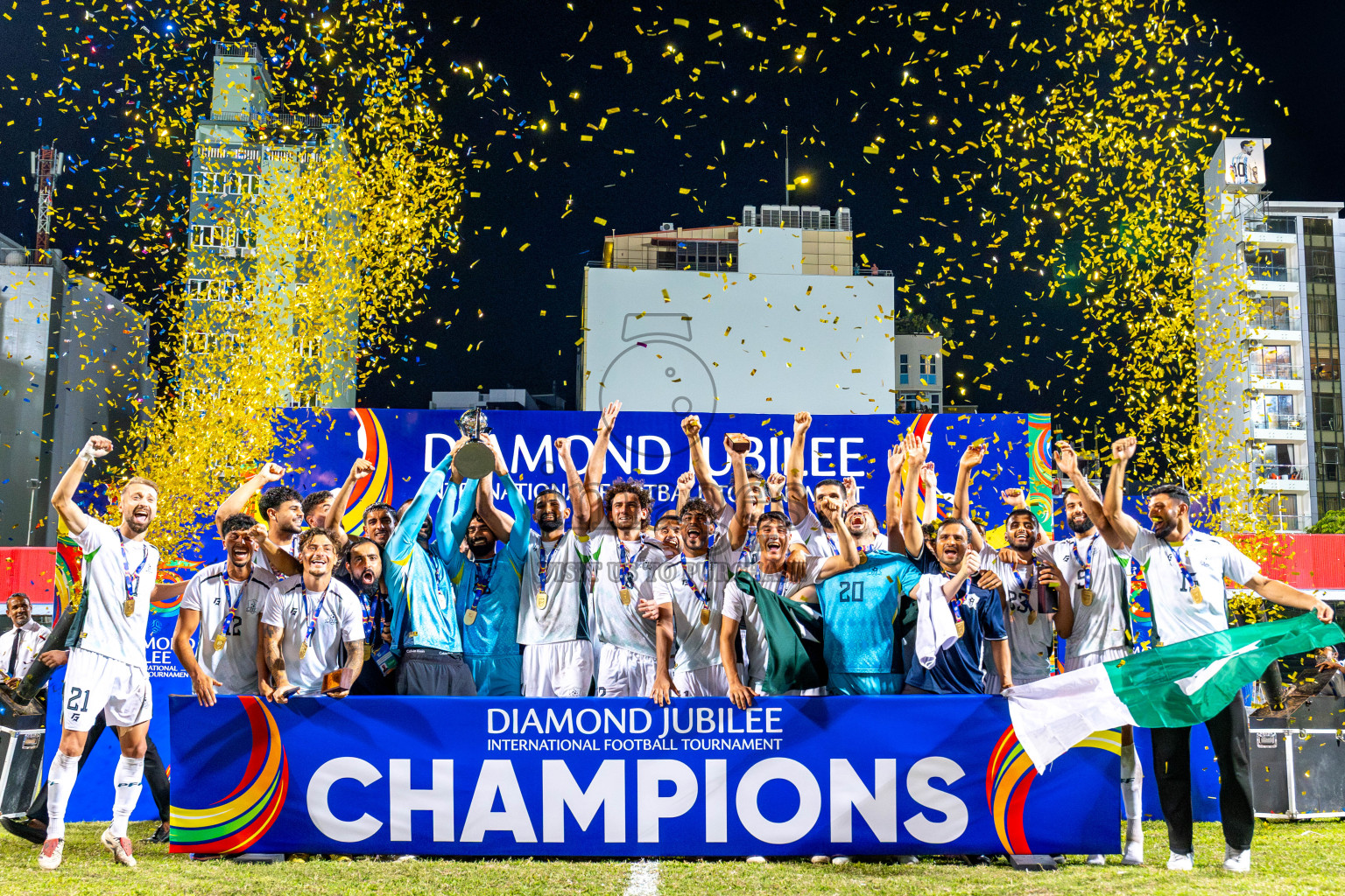 Pakistan vs Afghanistan in the Final of Diamond Jubilee International Tournament held in National Football Stadium, Male’, Maldives, on Wednesday, 10th June 2026.
Photos: Nausham Waheed, Ahmed Wishal Mohamed / images.mv