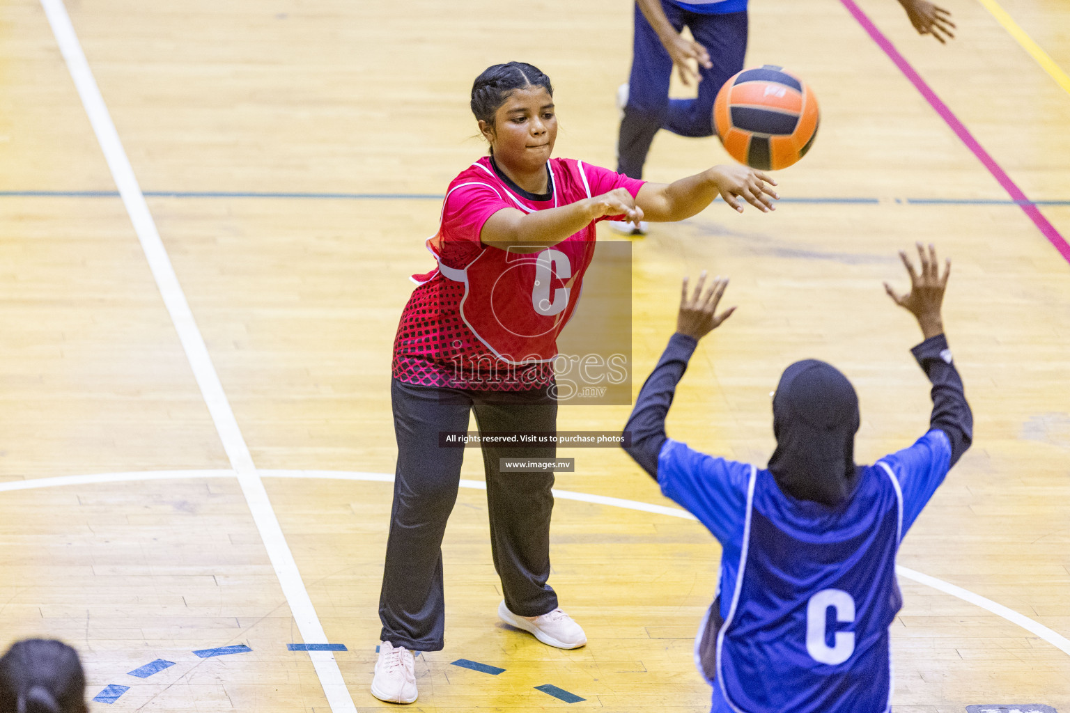 Day6 of 24th Interschool Netball Tournament 2023 was held in Social Center, Male', Maldives on 1st November 2023. Photos: Nausham Waheed / images.mv