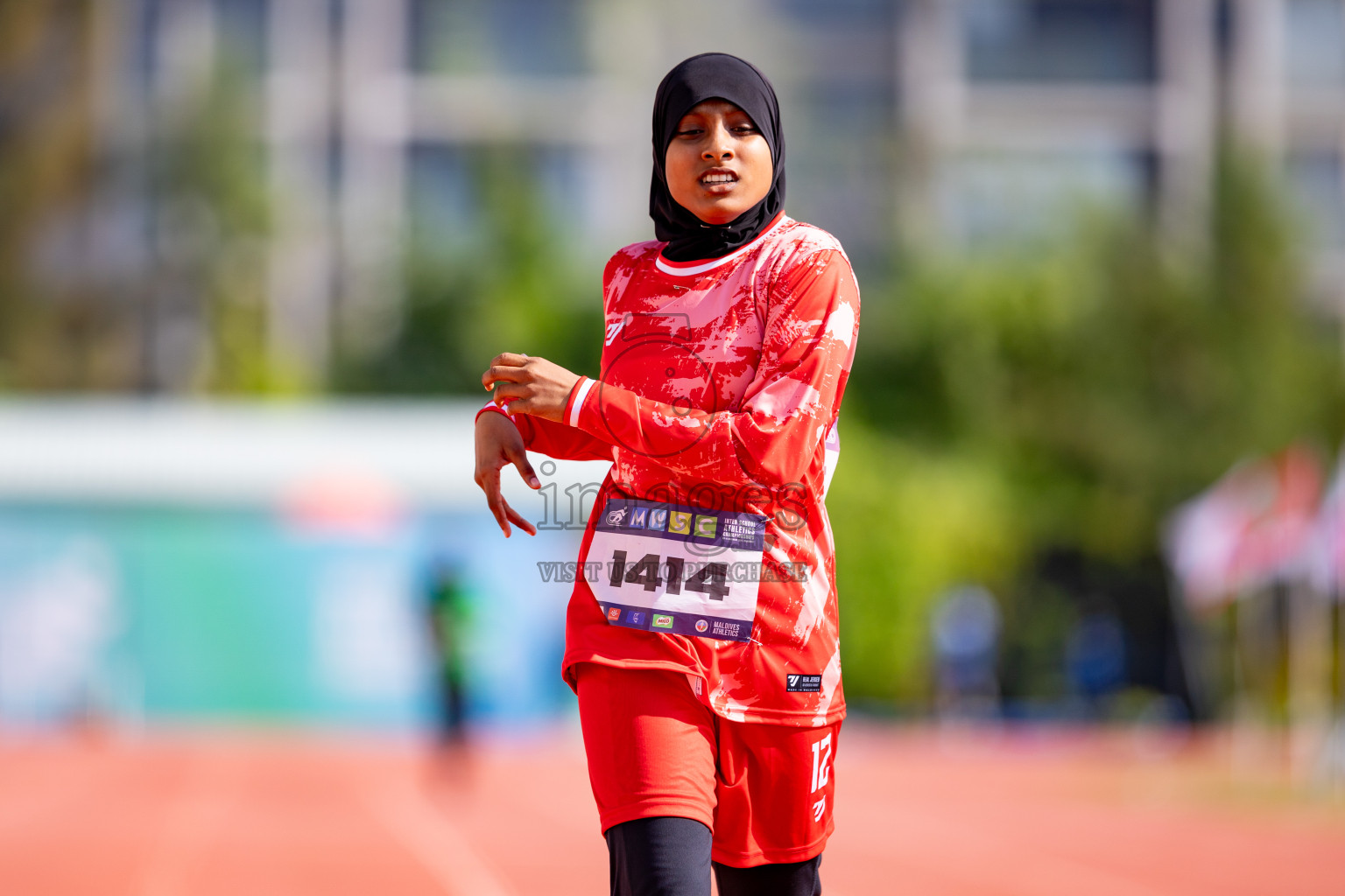 Day 3 of MWSC Interschool Athletics Championships 2024 held in Hulhumale Running Track, Hulhumale, Maldives on Monday, 11th November 2024. 
Photos by: Hassan Simah / Images.mv