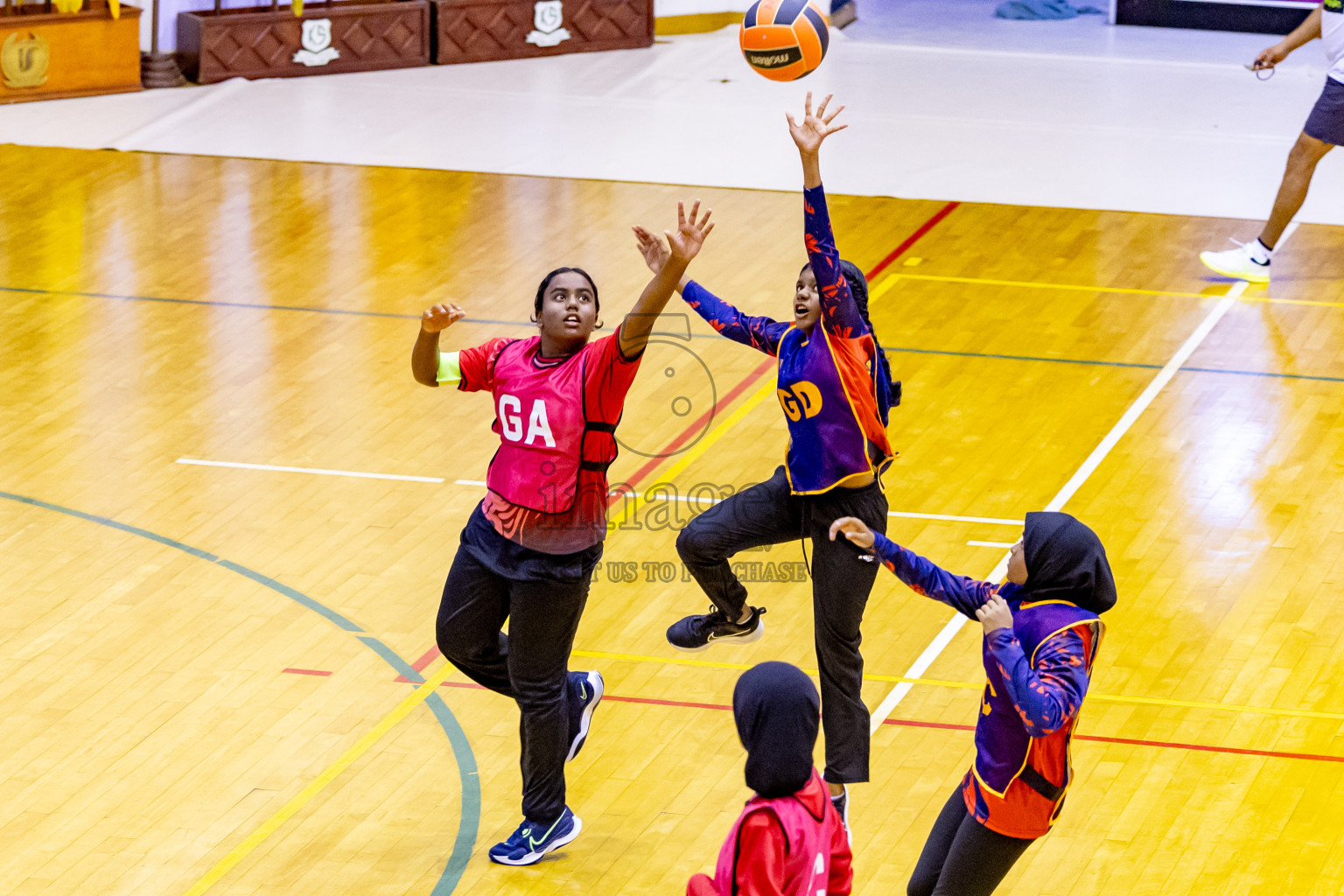 Day 8 of 25th Inter-School Netball Tournament was held in Social Center at Male', Maldives on Sunday, 18th August 2024. Photos: Nausham Waheed / images.mv