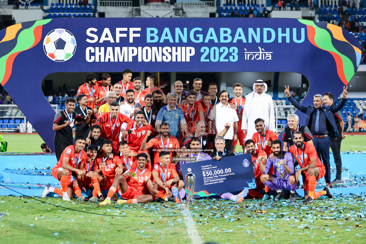 Kuwait vs India in the Final of SAFF Championship 2023 held in Sree Kanteerava Stadium, Bengaluru, India, on Tuesday, 4th July 2023. Photos: Nausham Waheed / images.mv