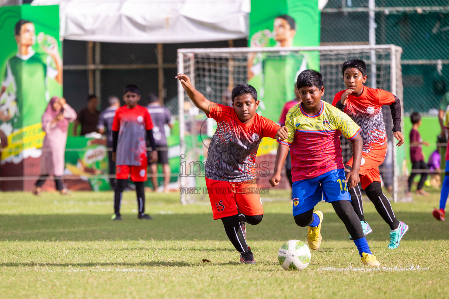 Day 1 of MILO Academy Championship 2024 - U12 was held at Henveiru Grounds in Male', Maldives on Thursday, 4th July 2024. 
Photos: Ismail Thoriq / images.mv