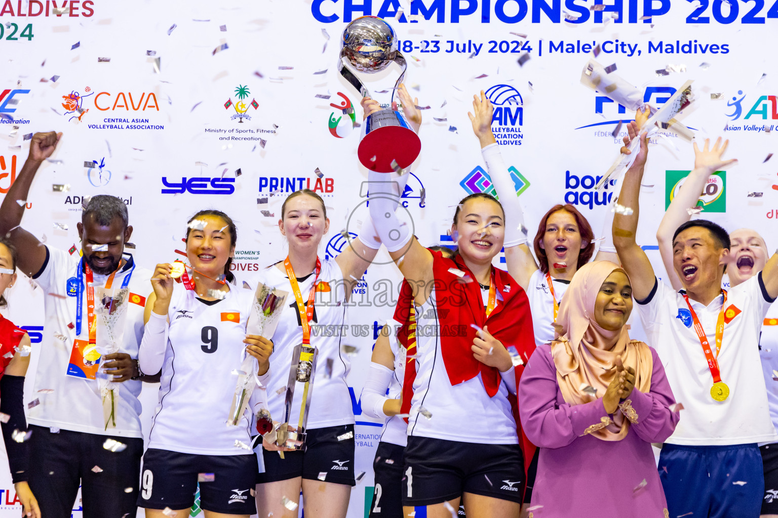 Kyrgyzstan vs Sri Lanka in Final of CAVA U20 Woman's Volleyball Championship 2024 was held in Social Center, Male', Maldives on 23rd July 2024. Photos: Nausham Waheed / images.mv