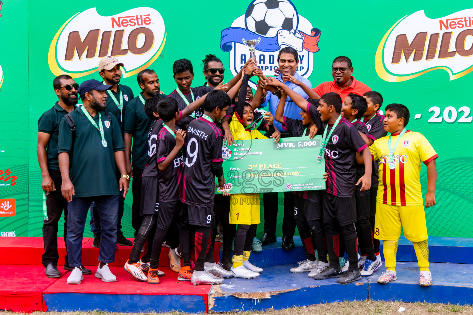 Day 4 of MILO Academy Championship 2024 - U12 was held at Henveiru Grounds in Male', Maldives on Sunday, 7th July 2024. Photos: Nausham Waheed / images.mv