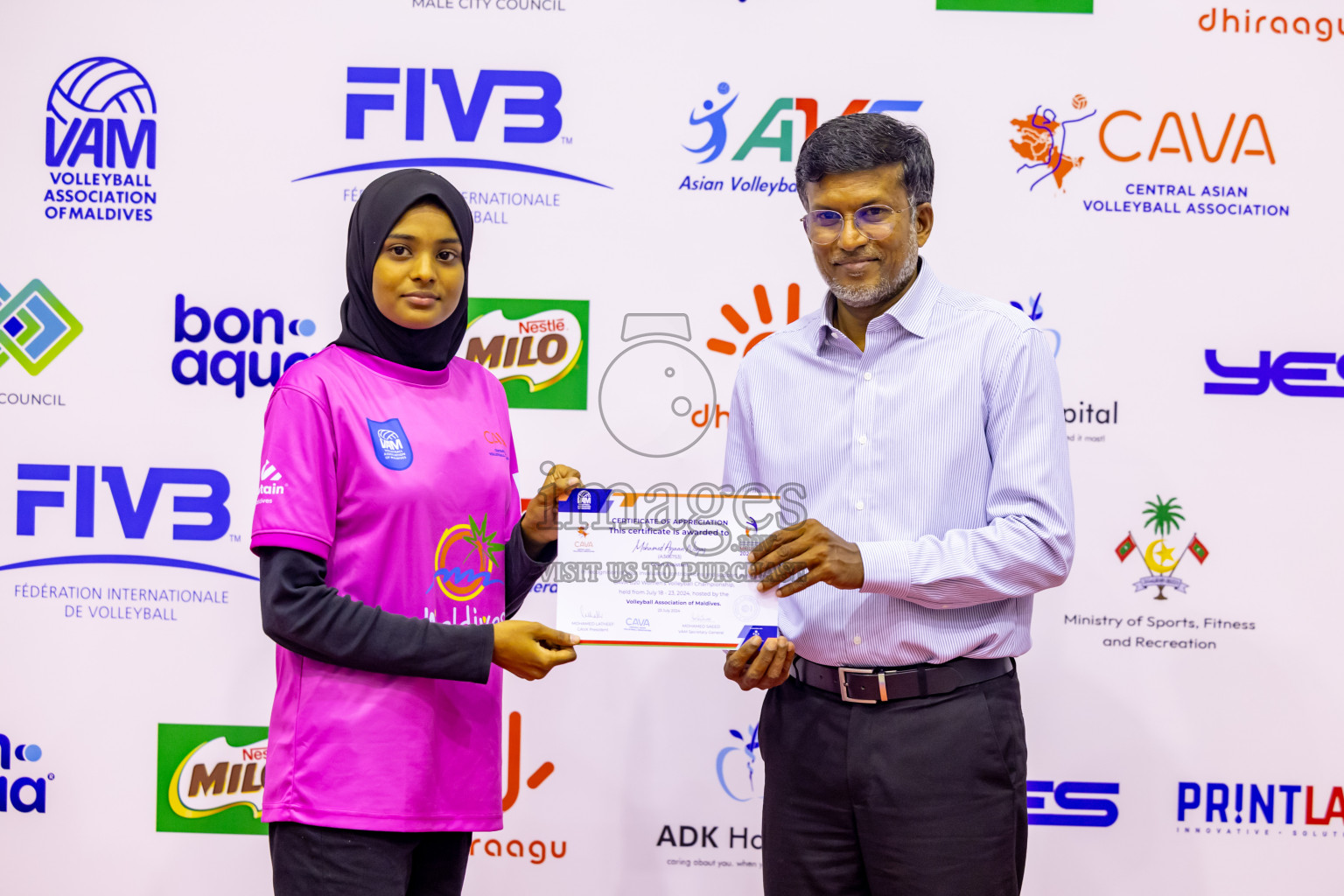 Sri Lanka vs Maldives in Semi Final of CAVA U20 Woman's Volleyball Championship 2024 was held in Social Center, Male', Maldives on 22nd July 2024. Photos: Nausham Waheed / images.mv