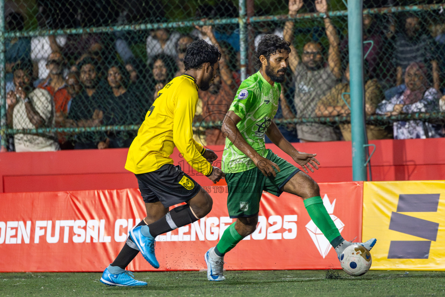 F. Biledhoo VS F. Magoodhoo in Day 7 of Golden Futsal Challenge 2025 was held on Saturday, 11th January 2025, in Hulhumale', Maldives Photos: Hassan Simah / images.mv