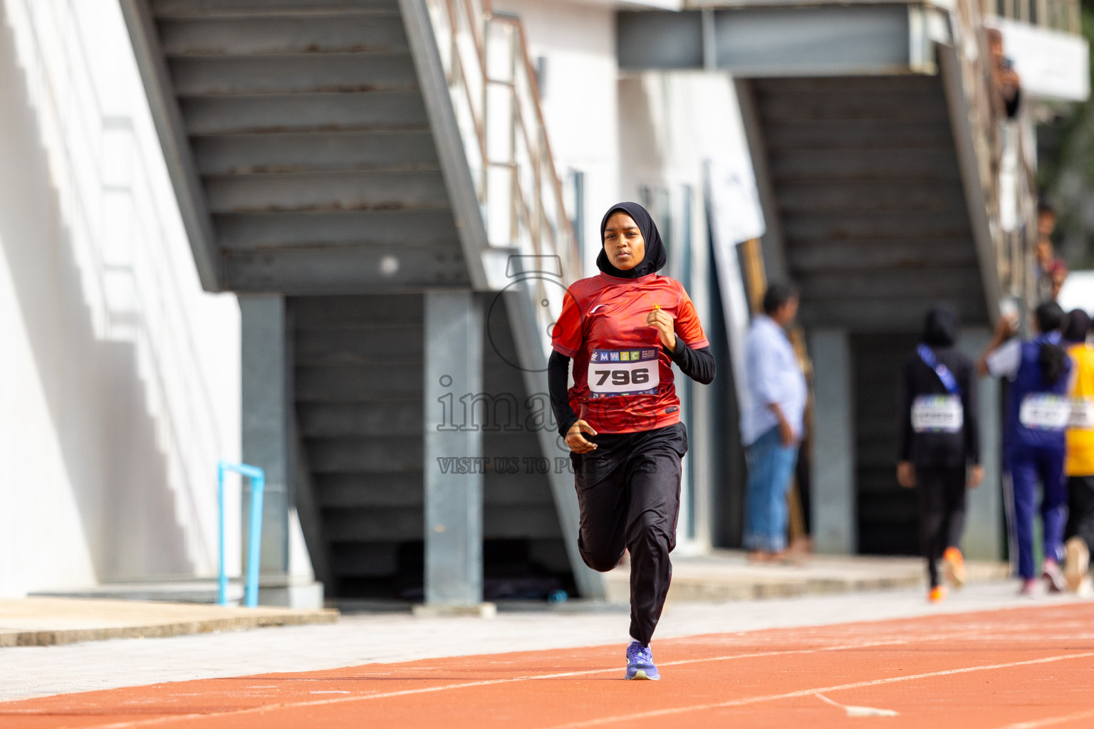 Day 1 of MWSC Interschool Athletics Championships 2024 held in Hulhumale Running Track, Hulhumale, Maldives on Saturday, 9th November 2024. 
Photos by: Ismail Thoriq / images.mv